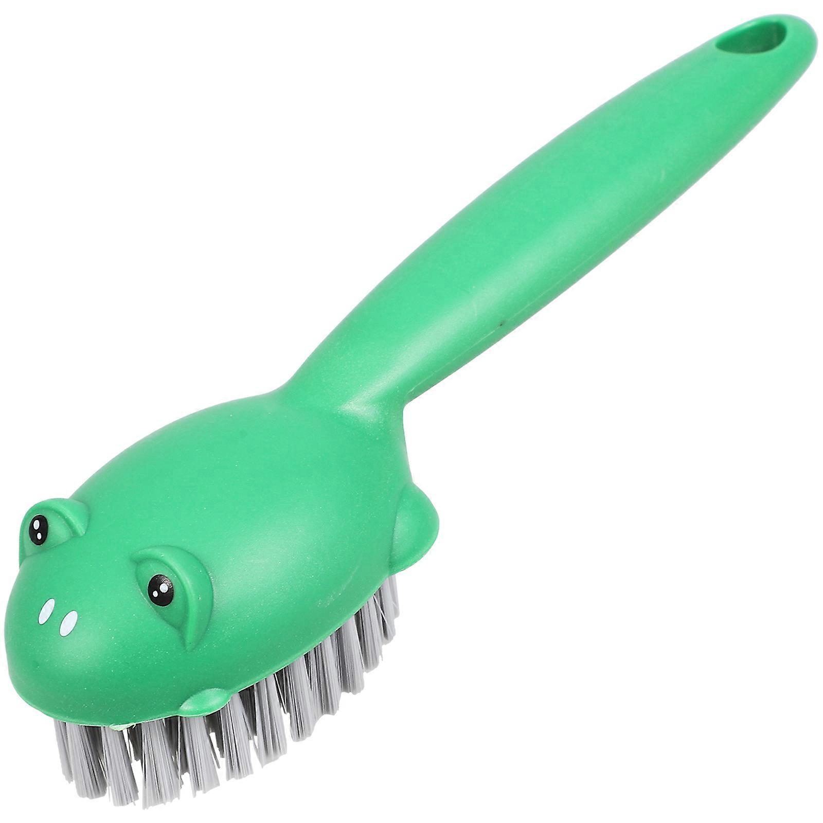 Shoe Cleaning Brush Multifunctional Shoe Cleaning Brush Shoe Care Green 20.00X6.00X4.50CM Frog Shape 1Set