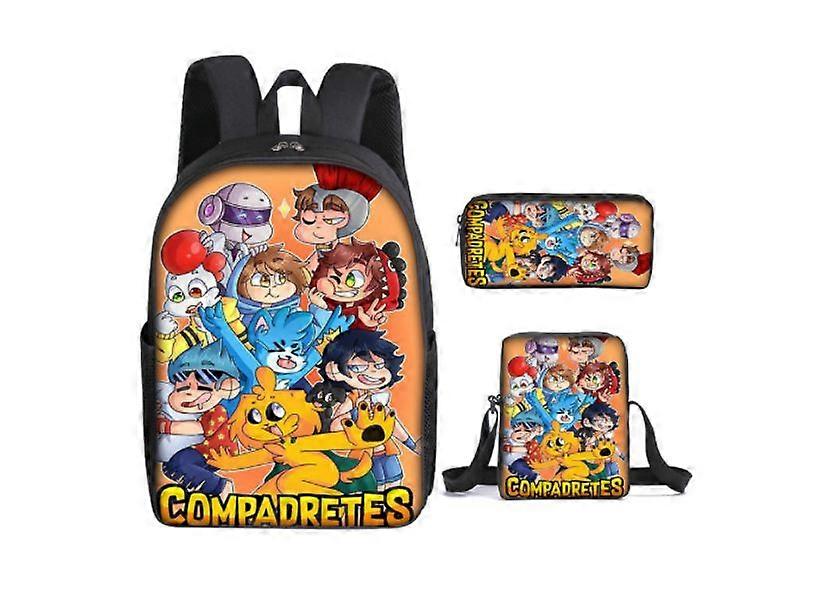 17-inch student backpack set 3D digital printing backpack three-piece set