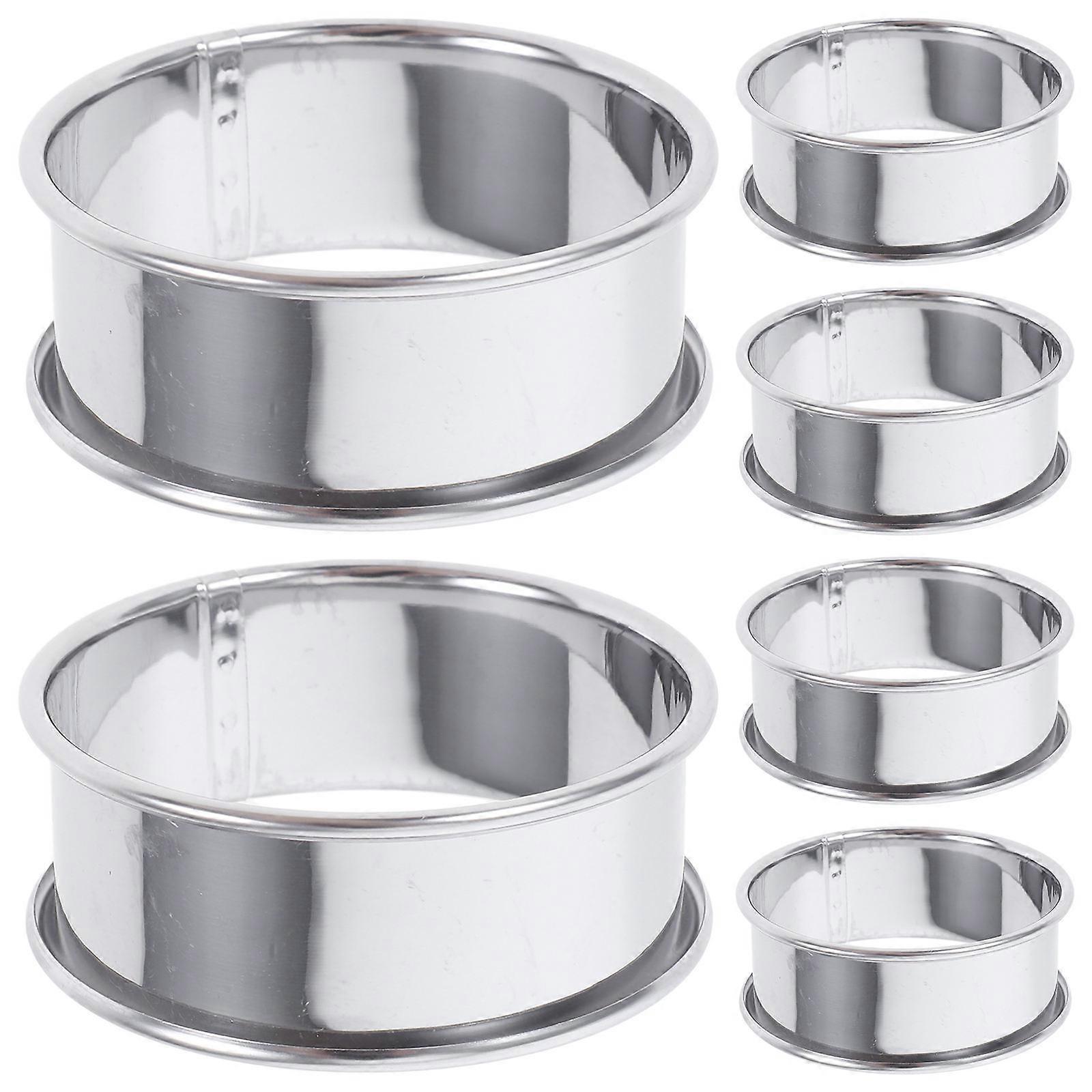 Tart Baking Molds Easy to Clean Baking Accessories Round Silver 6Pack