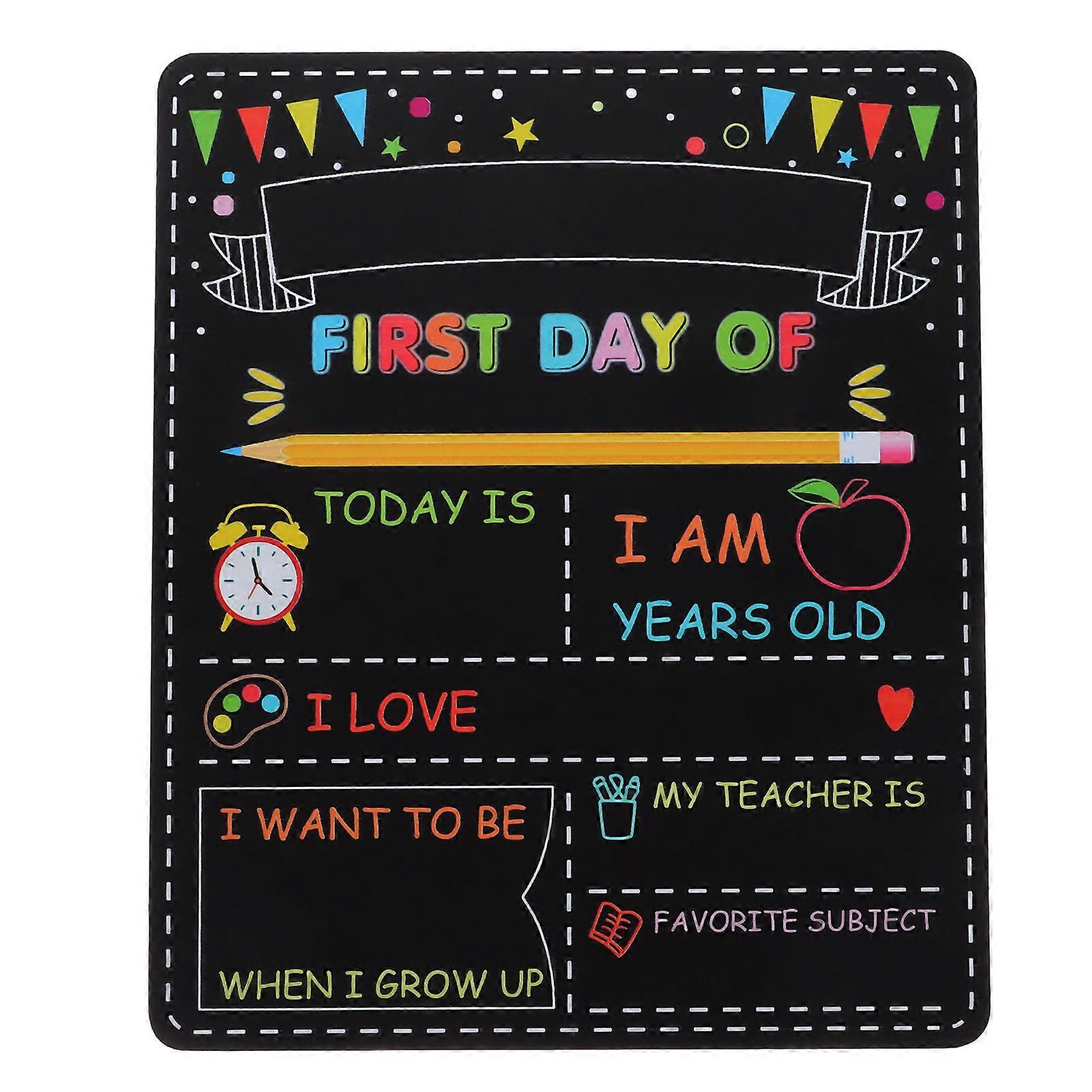 Chalkboard Sign Wooden Back To School Season First Day Sections Note Taking 1Pack