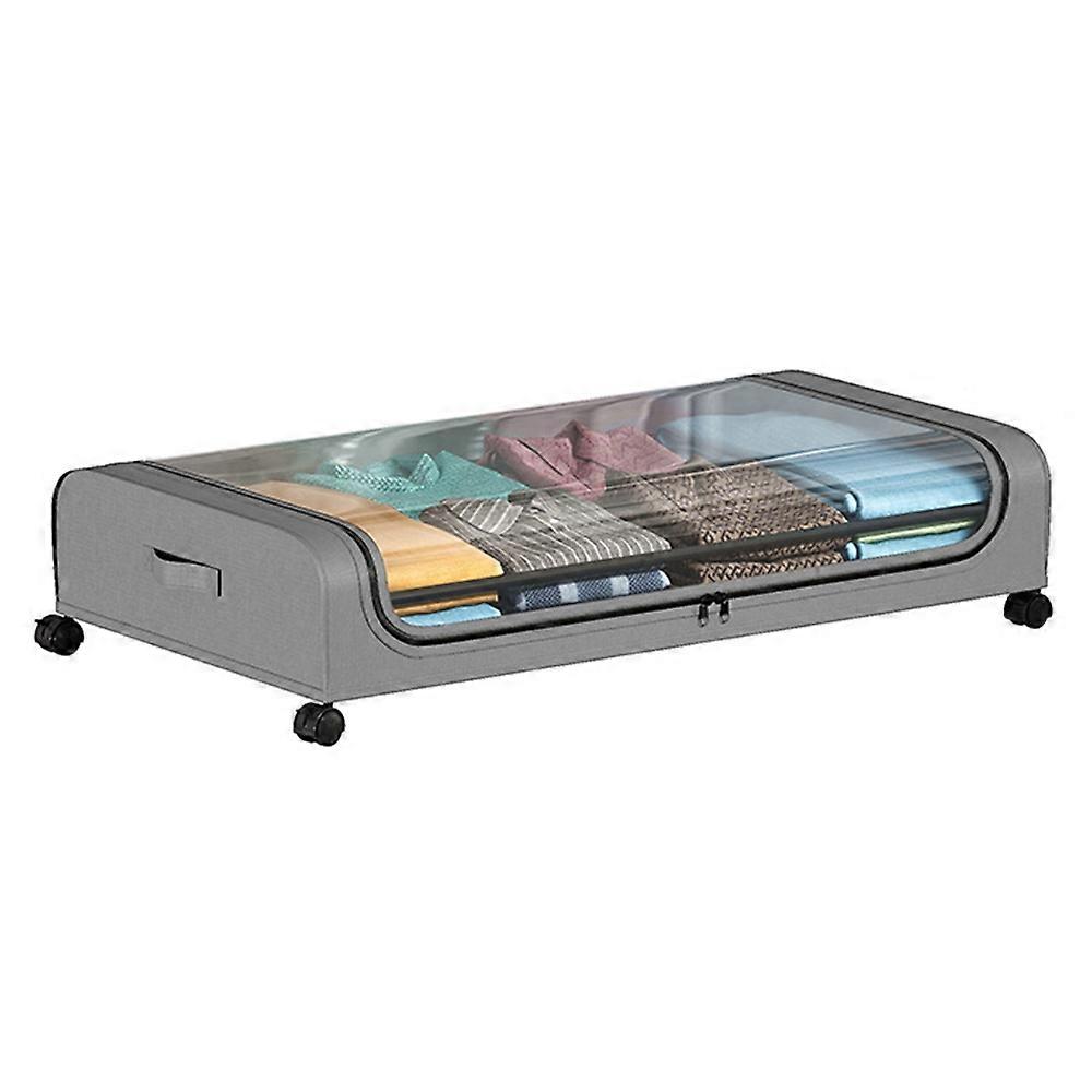 Under Bed Storage Wheels Design Clothes Container Shoe Organizer with Clear Window