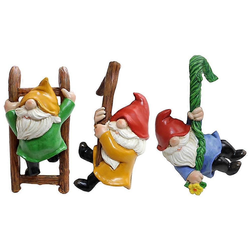 Garden Gnome Statue Resin Material For Gardens Yards 6.00X5.60X2.80CM Decoration 3Pcs