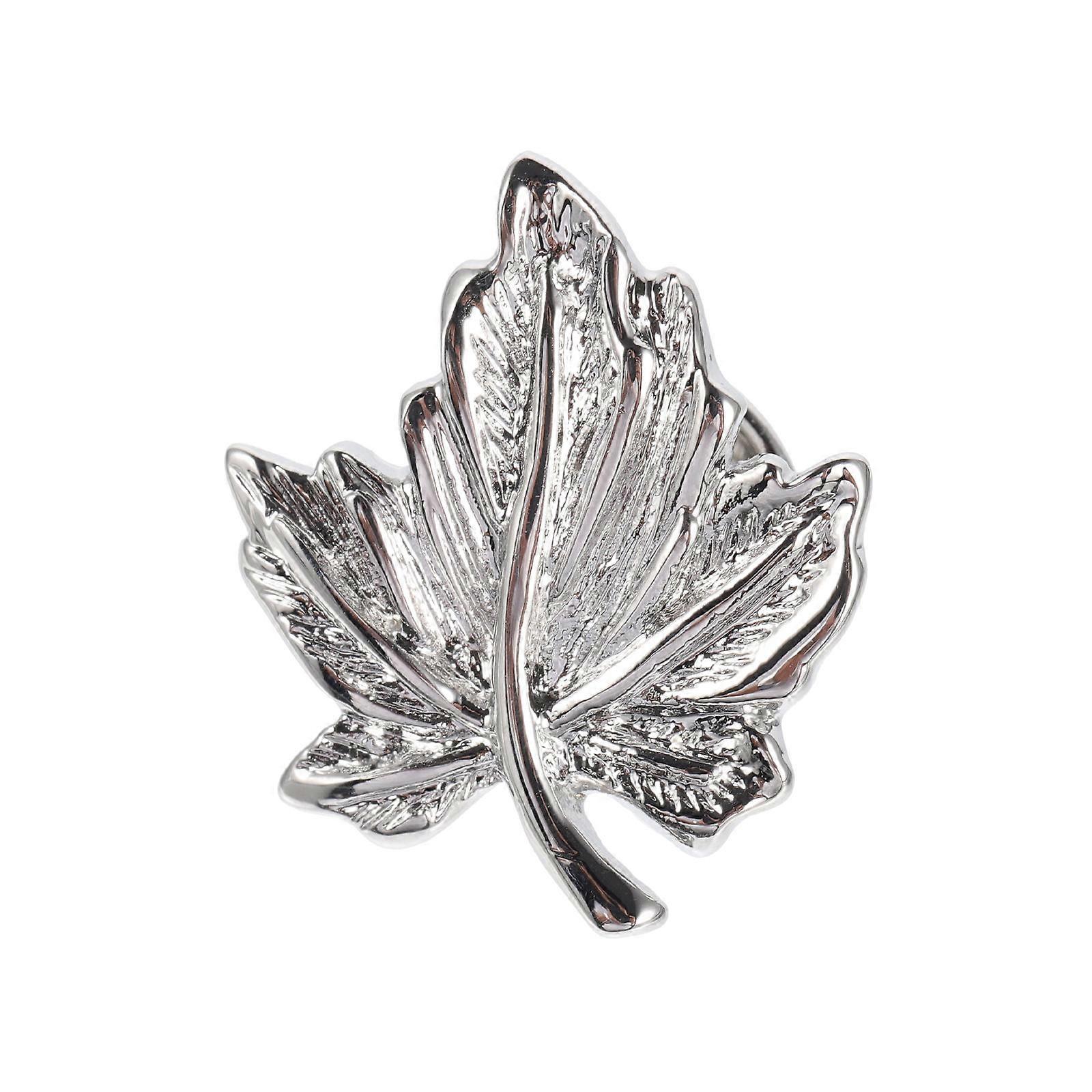 Maple Leaf Brooch Decorative Clothes Essential for Women Stylish Silver Accessory 1Pcs