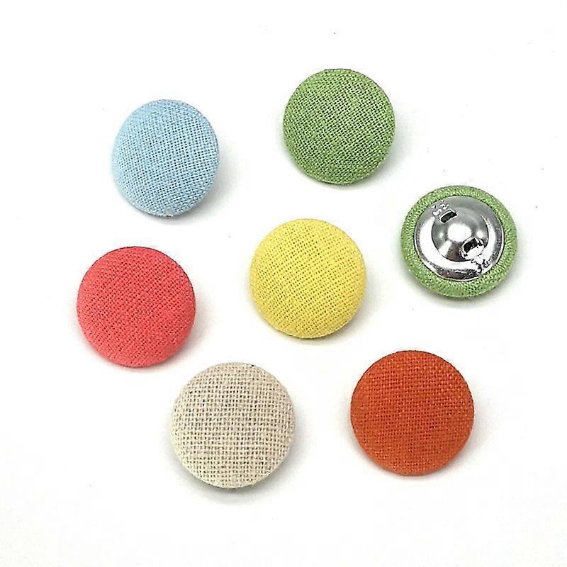 60pcs 20mm fabric covered metal handle round buttons