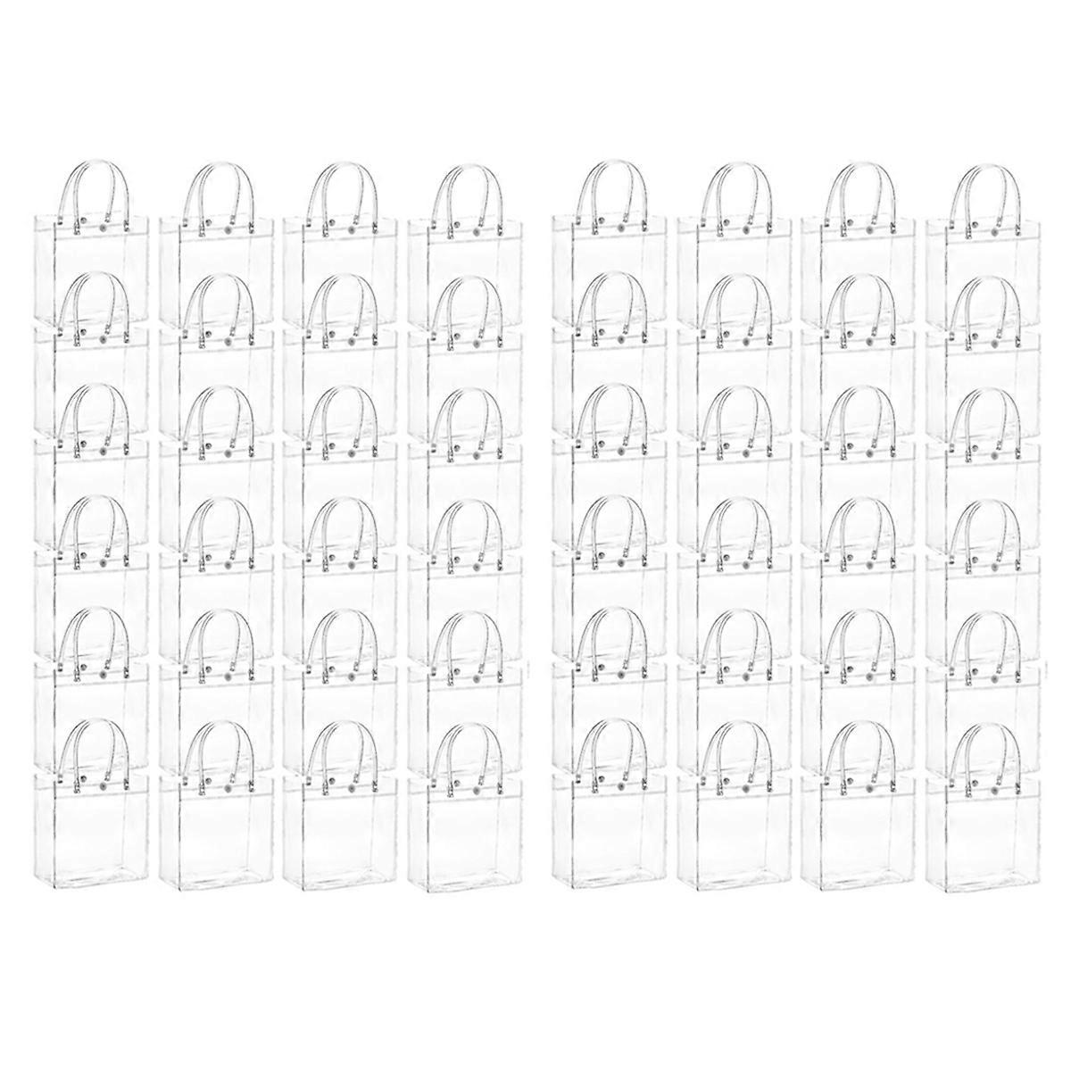 20Pcs Transparent Gift Bag with Handle 15x20x7cm