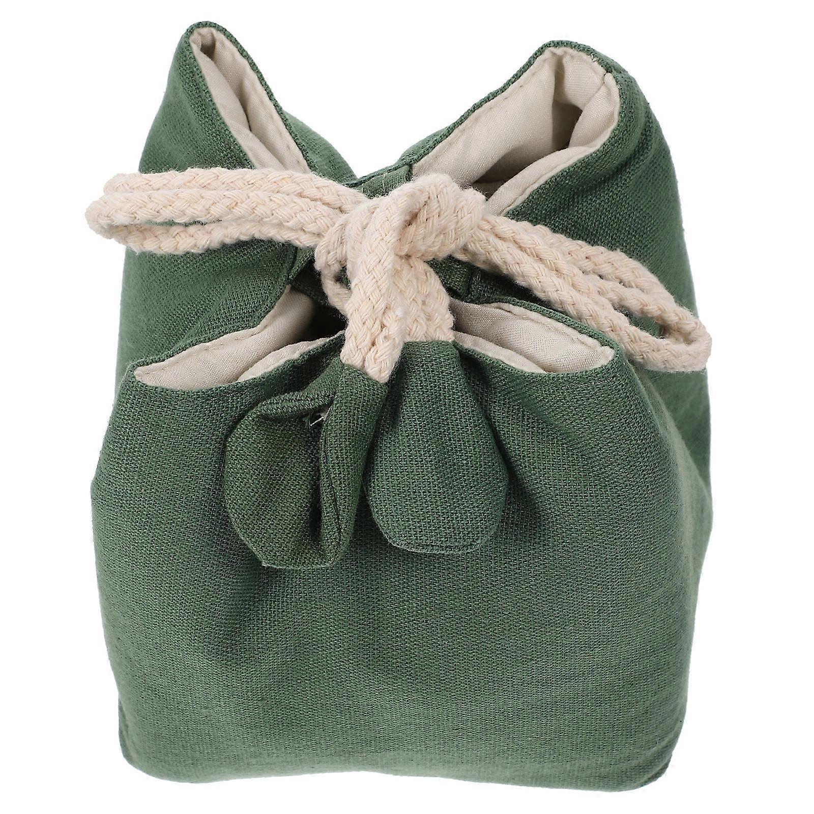 Dustproof Heat Insulation Teacup Bag Travel Tea Set Storage Cotton Cloth Material Rectangular Shape 1Pack