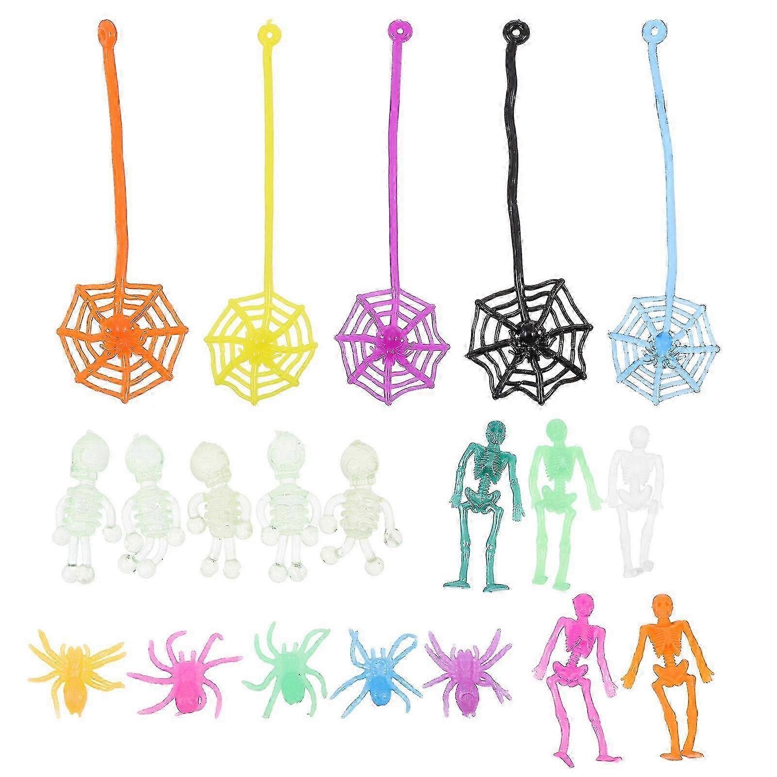 20 قطعة TPR قابل للتمدد لعبة صعبة الجمجمة نماذج الجسم الهيكل العظمي للاحتفال بعيد الهالوين