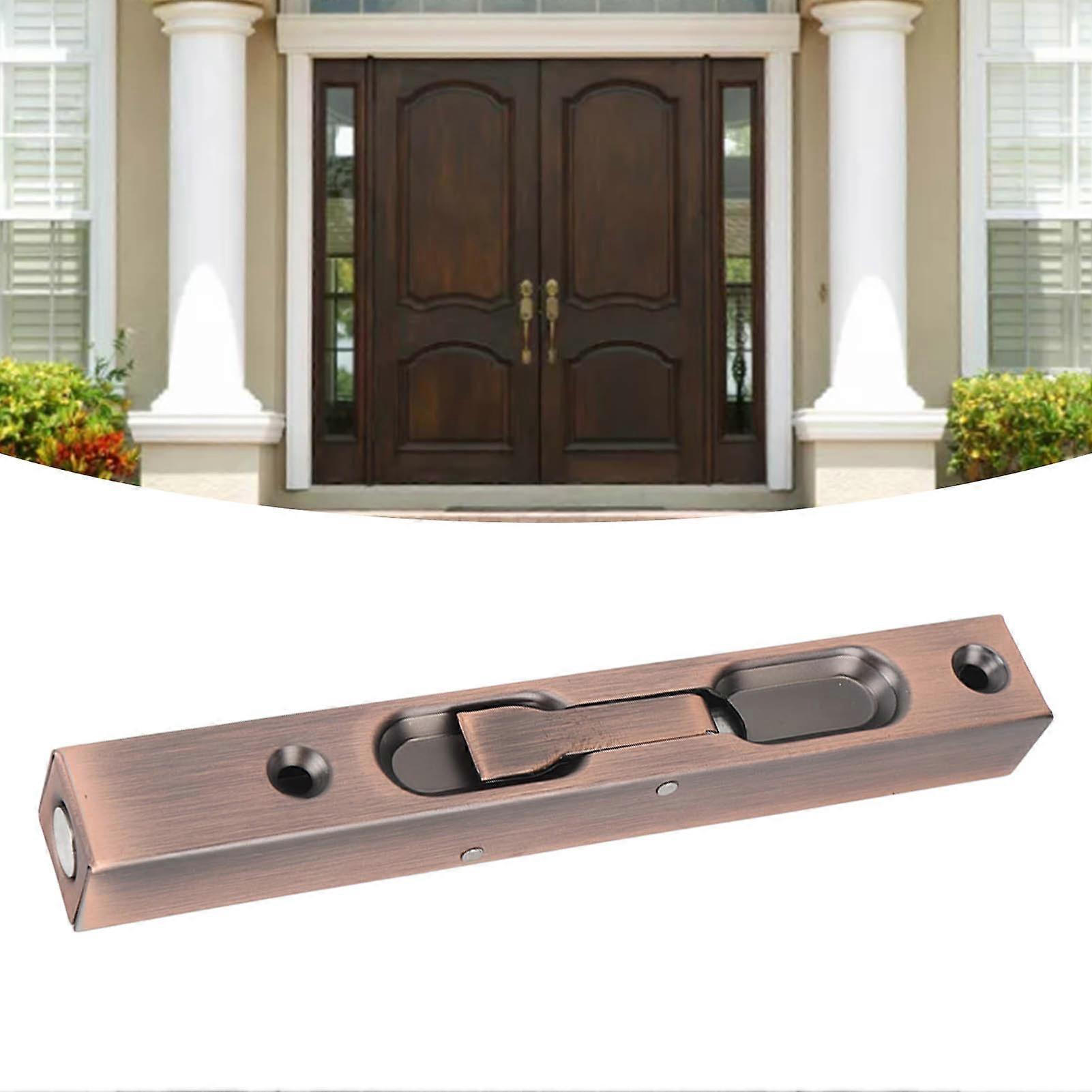 Slide Latch Slide Lock Thicken Aluminium Alloy Hidden Tube Easy Operation Slide Security Latch for Door Gate Security Rose Gold 