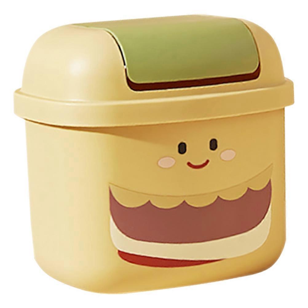 Small Trash Bin Hamburger Desktop Garbage Bin Living Room Multi Storage 1Pcs