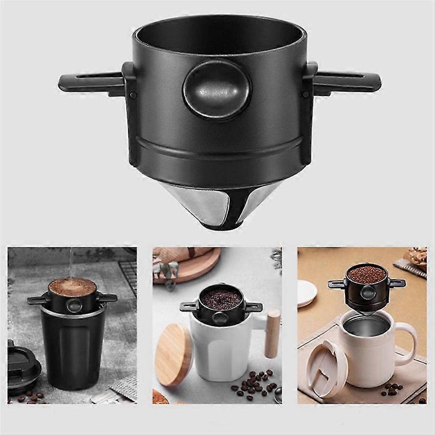 Portable Coffee Filter Reusable Funnel Tea Infuser Stainless Steel Minie Dripper Coffee Dripper for