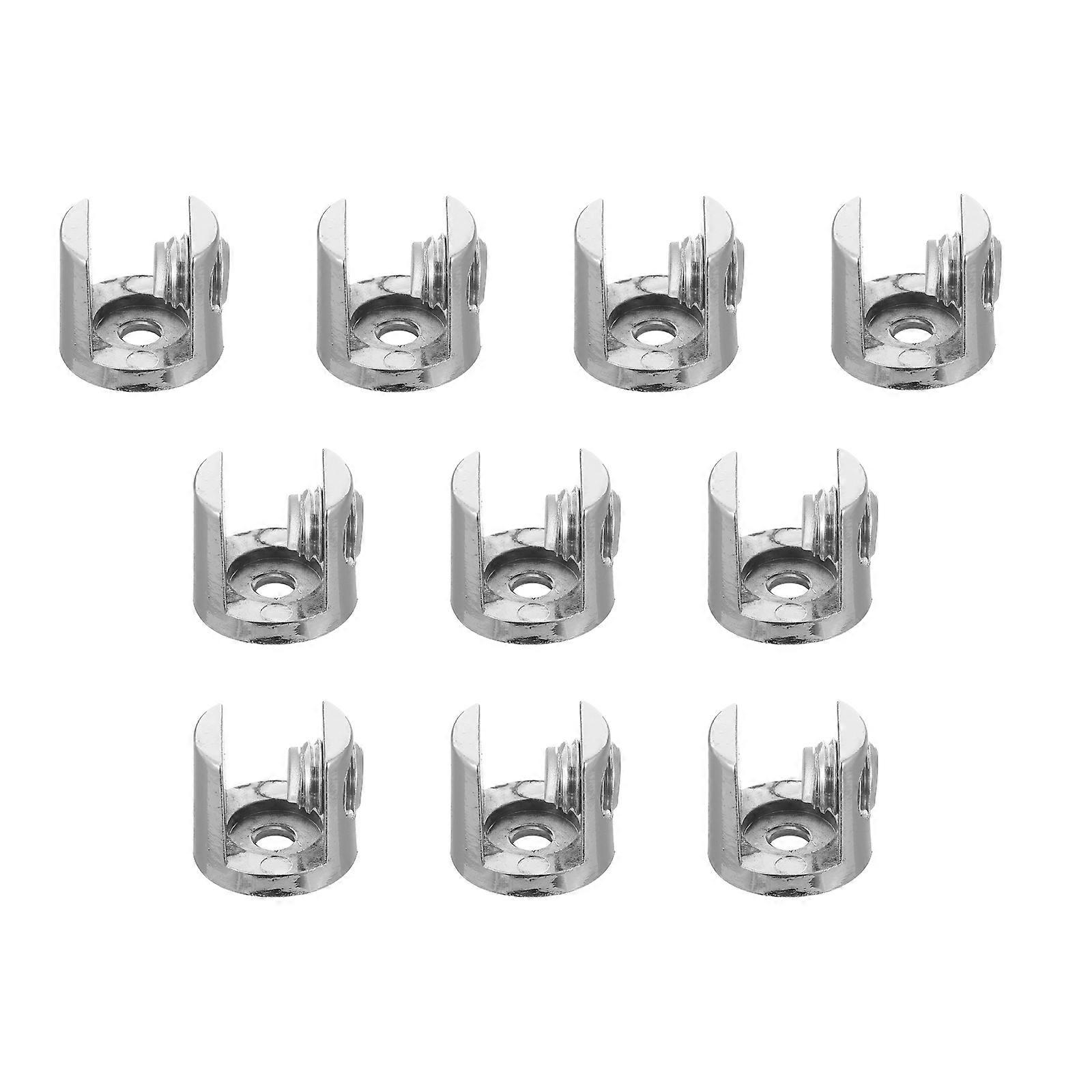 Bathroom Hardware Mirror Clamp Mount Cylindrical Shape 10Pcs