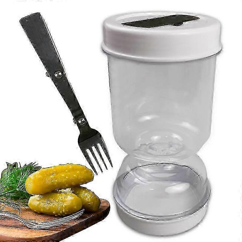 Pickle Jar Dry And Wet Dispenser Separating Design Hourglass Jar With Strainer, Airtight Lid Kitchen Gadgets