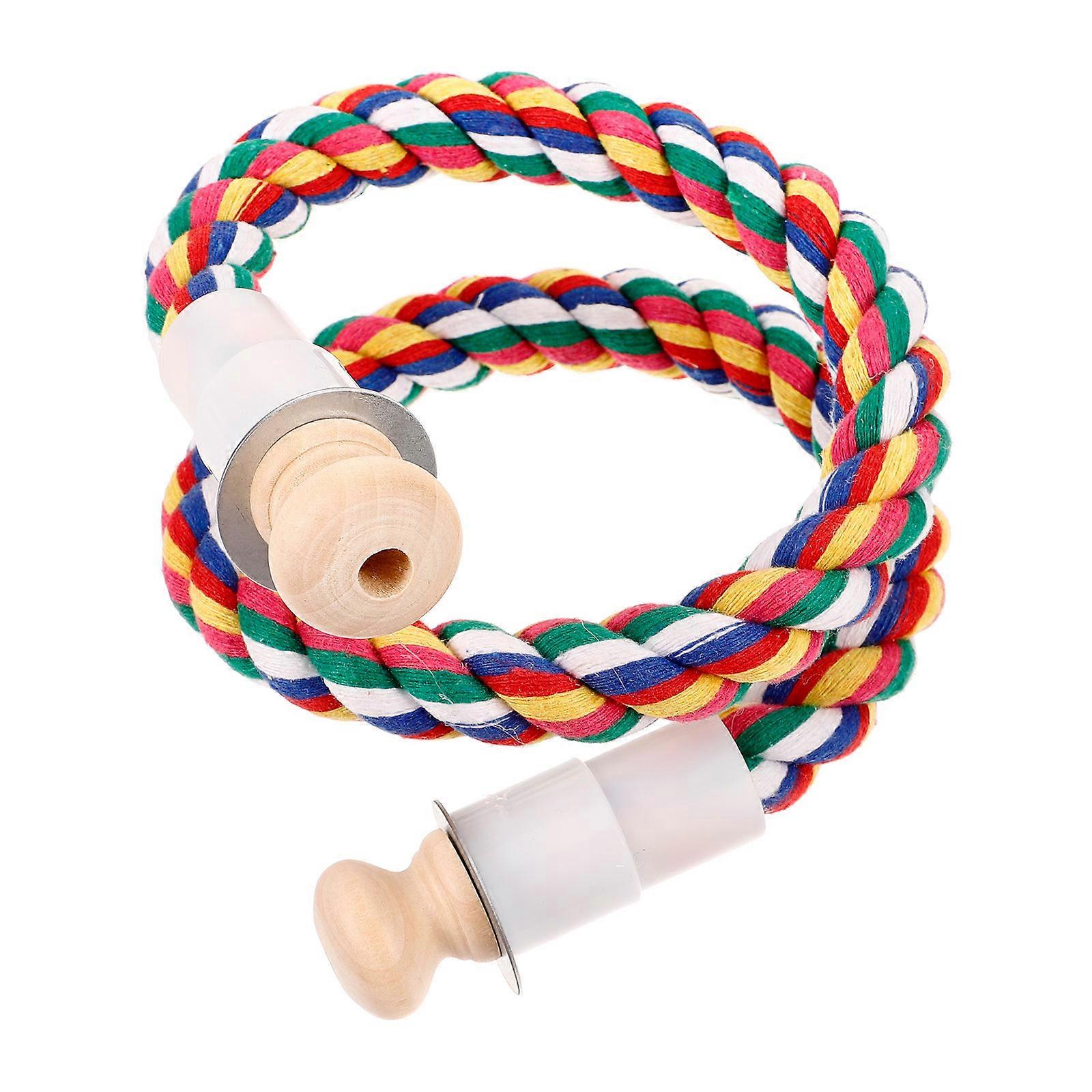 Durable Cotton Rope Parrot Climbing Perch   Chewable & Decorative Woven Stand for Bird Cages, Suitable for Budgies, Cockatiels, and Conures