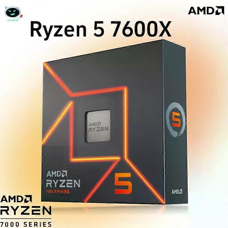 Stand NEW AMD Ryzen 5 7600X R5 7600X 4.7 GHz 6-Core 12-Thread PCIE 5.0 105W CPU Processor 5NM L3=32M 100-000000593 LGA AM5 Gaming