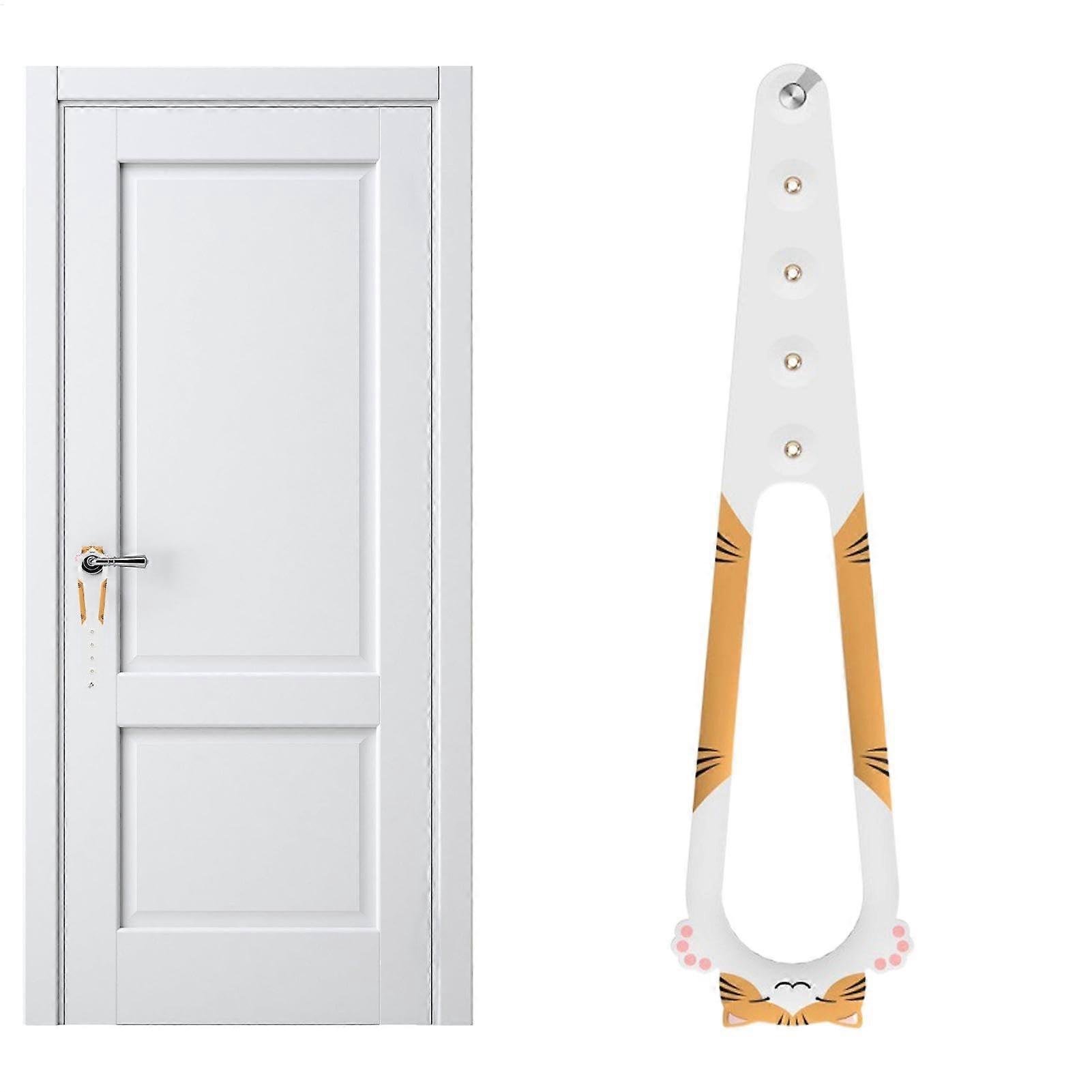 Cat latch for doors, adjustable door holder, props keep dogs out, multifunctional elastic pet pinch guard