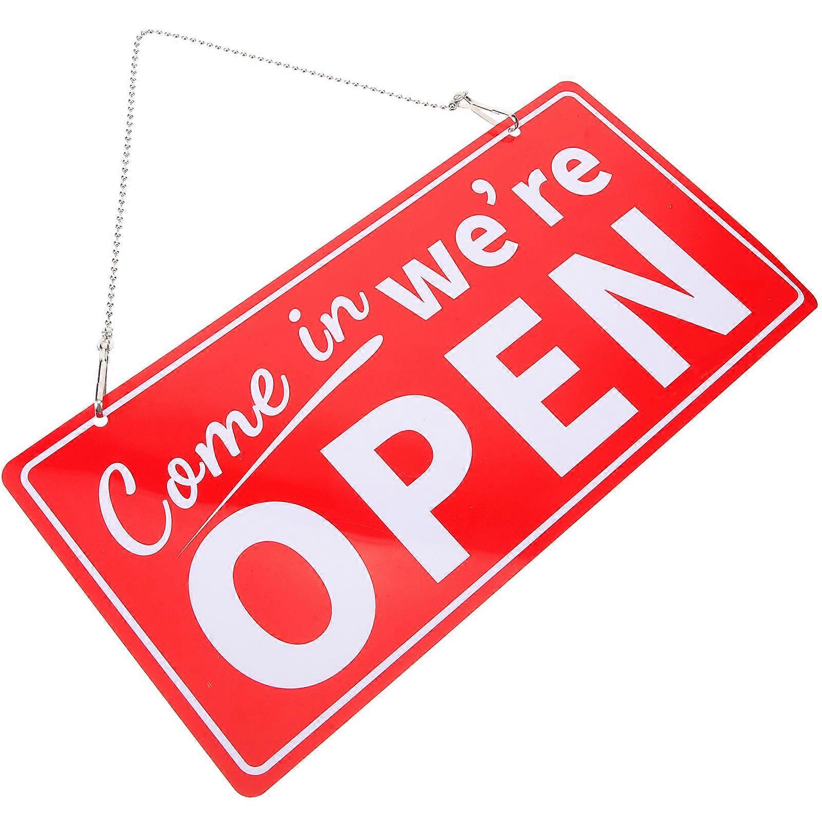 Sun Resistant Thick Open Closed Sign for Business, Erasable Door Sign for Front Door Outdoor Use, Fade Resistant Double Sided Store Hours Display
