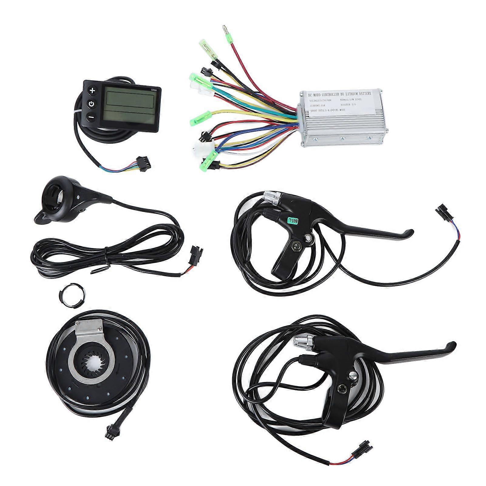 15A 250W 350W Electric Motor Controller with Waterproof S866 Display Panel Electric Bike Conversion Set for Maintenance YMQX)