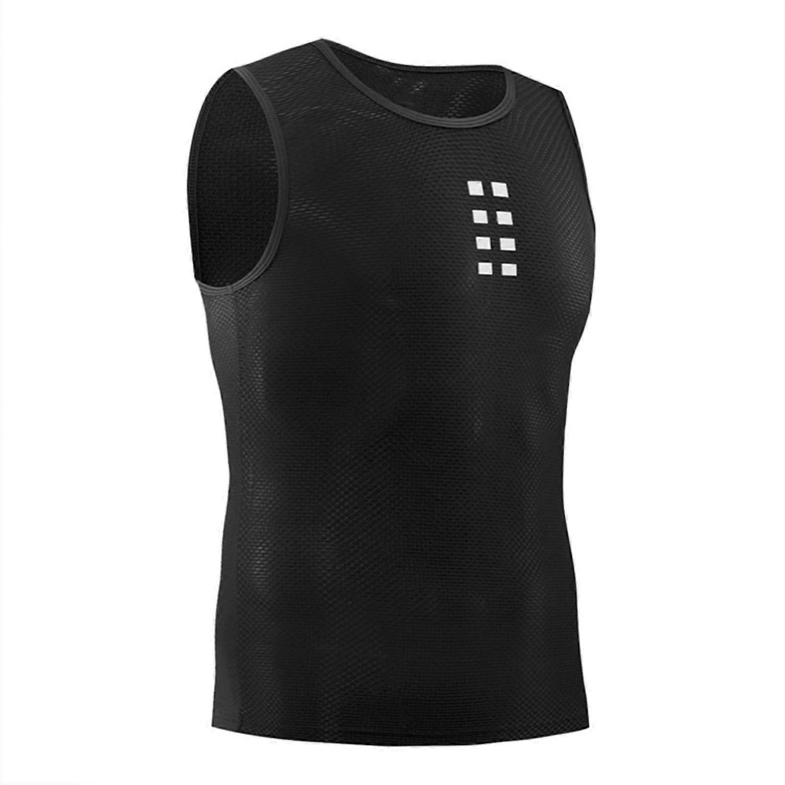Men's Sleeveless Cycle Undershirt Quick Dry Bike Base Layer Vests Summer Running Vest Elastic Breathable Sport Clothing For Running Jogging Cycle Gym 