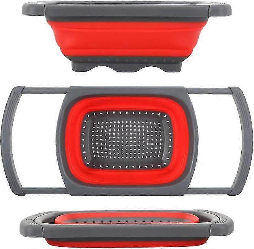 Collapsible 6-Quart Over-Sink Colander - Space-Saving Folding Strainer with Handles