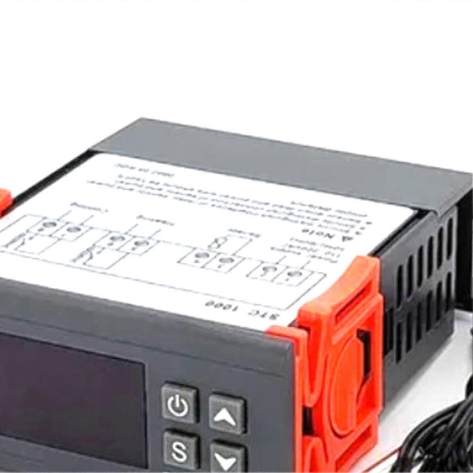 Thermostat Switch Cooling Heating Adjustable Alarm Function Digital Temperature Switch ‑ Black