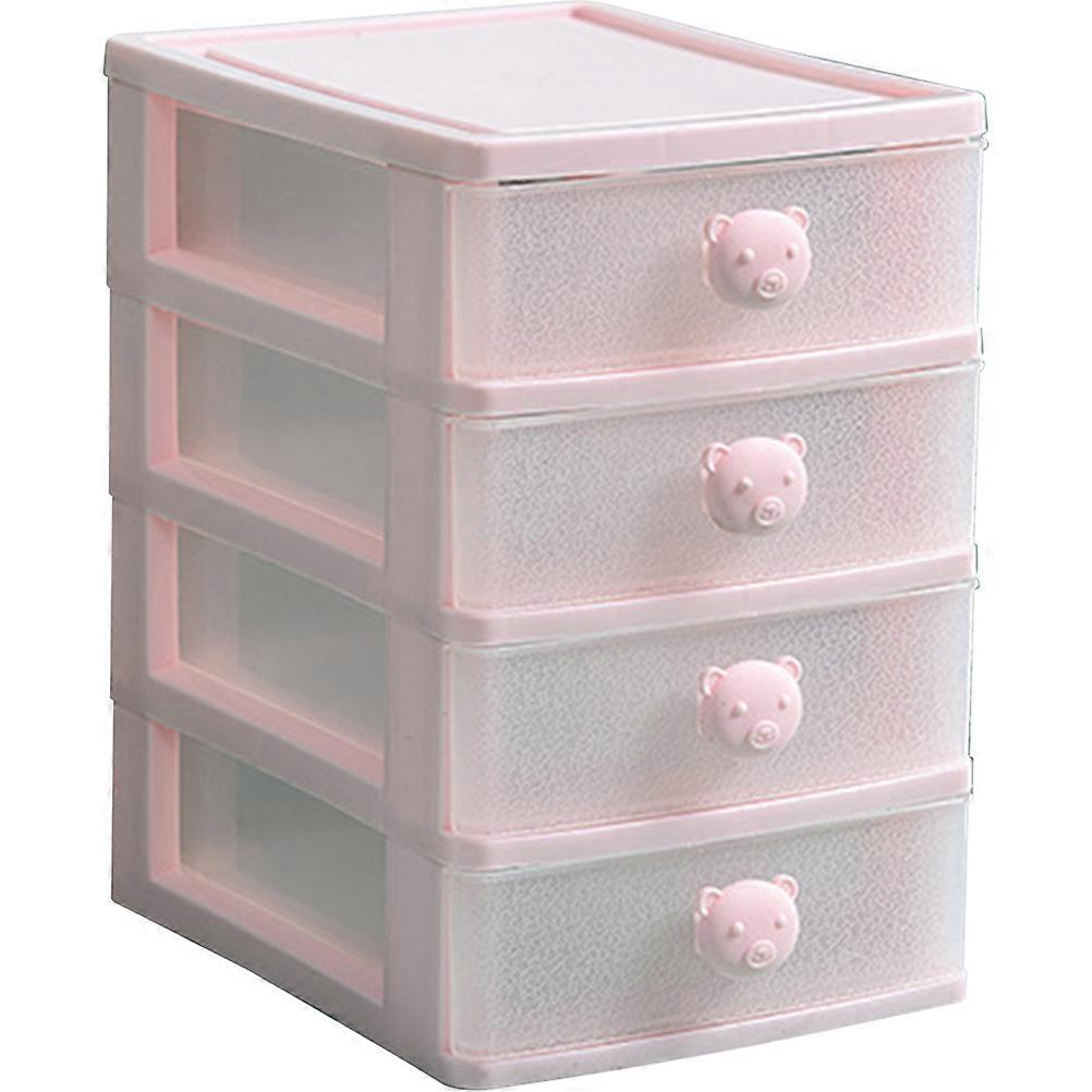 Compact Desktop Organizer Pink Makeup Cosmetic Storage Box for Tools and Accessories Sturdy Design Home Dorm Decor