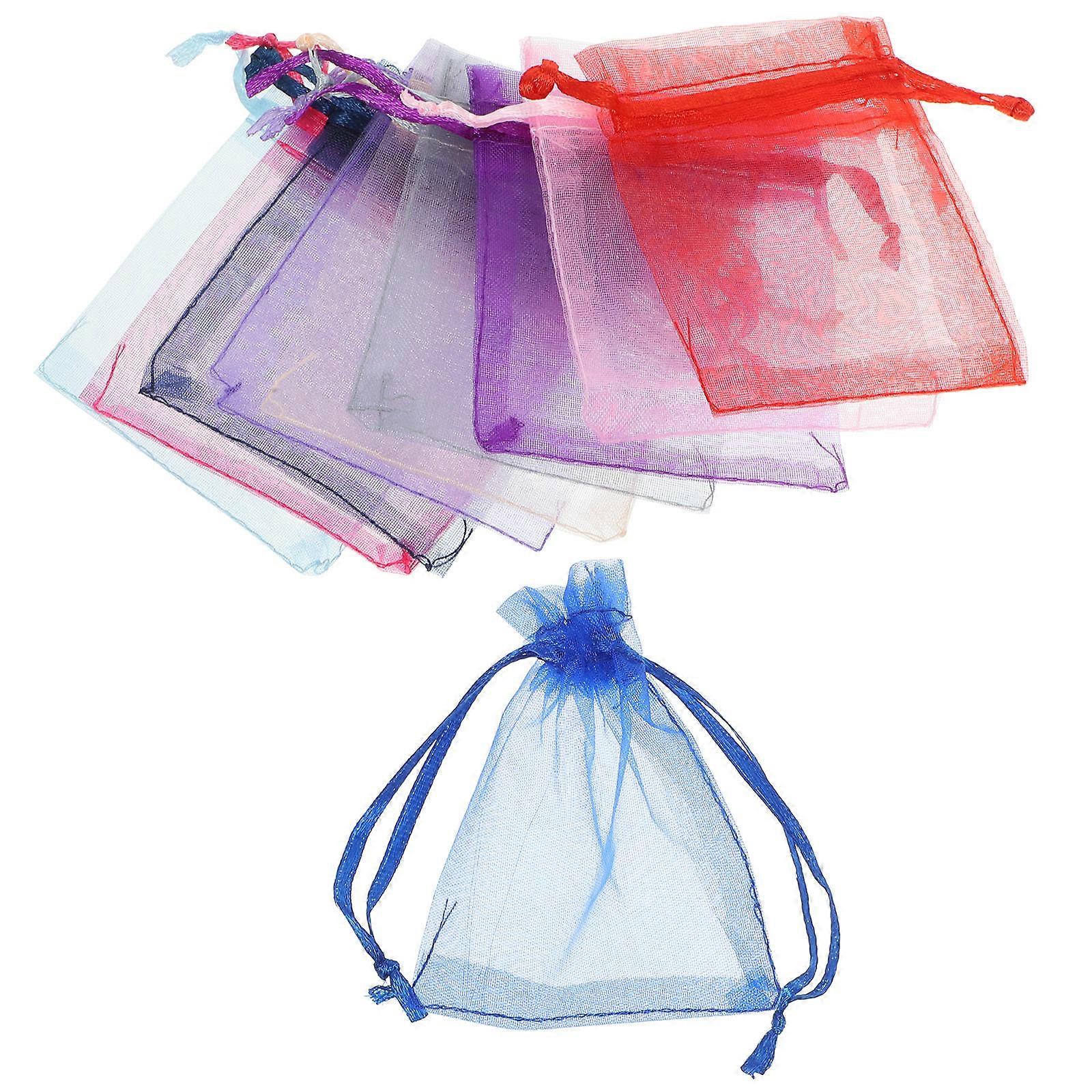 Mini Mesh Bags for Storage with Drawstring Design Assorted Color Small Jewelry Pouches 2x3