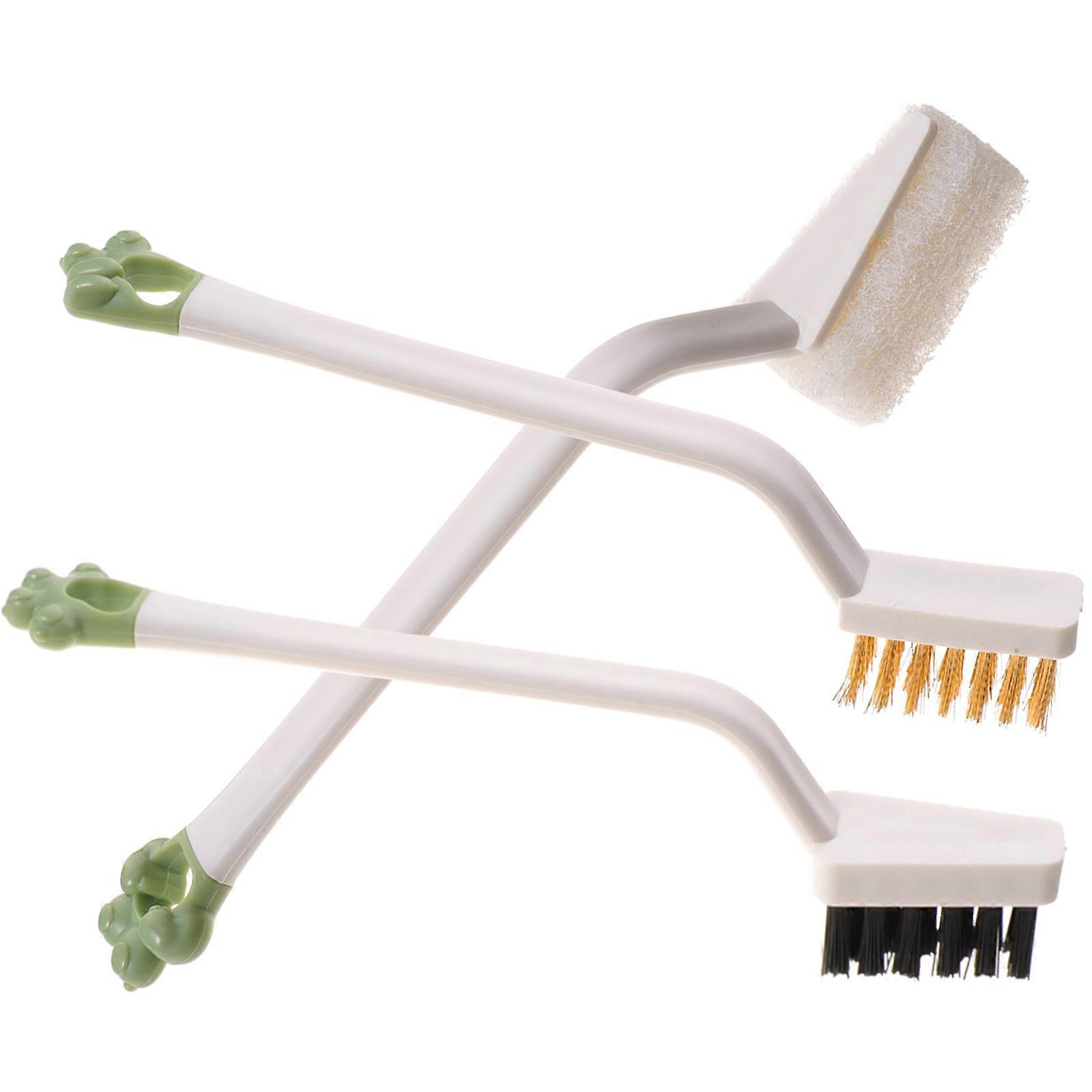 Kitchen Stove Brush Multi-Function Oil Stain Removal Durable Materials White 18x5cm For Housewives 3Pcs