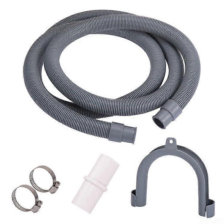Dishwasher Drain Hose Extension Set with Adjustable U-Clamp for Secure Fit, 2 Meter Length, Compatible with Standard Models