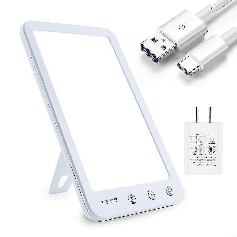 Light Therapy Lamp, Ultra-thin Uv-free 10000 Lux Therapy Light, Touch Control With 2 Color Temperature, 5 Adjustable Brightness Levels, 4 Timer Functi