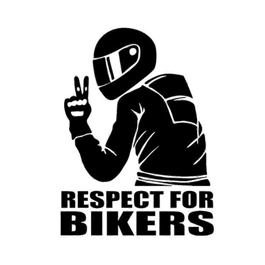 Respect for Bikers Reflective Stickers Motorcycle Stickers for Car Doors with Visibility Material, No Fade, Crack, or Peeling (White)