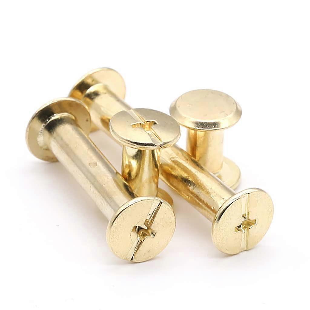M5 Gold Plated Brass Binding Screws for Pattern Booklets, 110mm Length, Durable Rivets and Nails, 5 Set