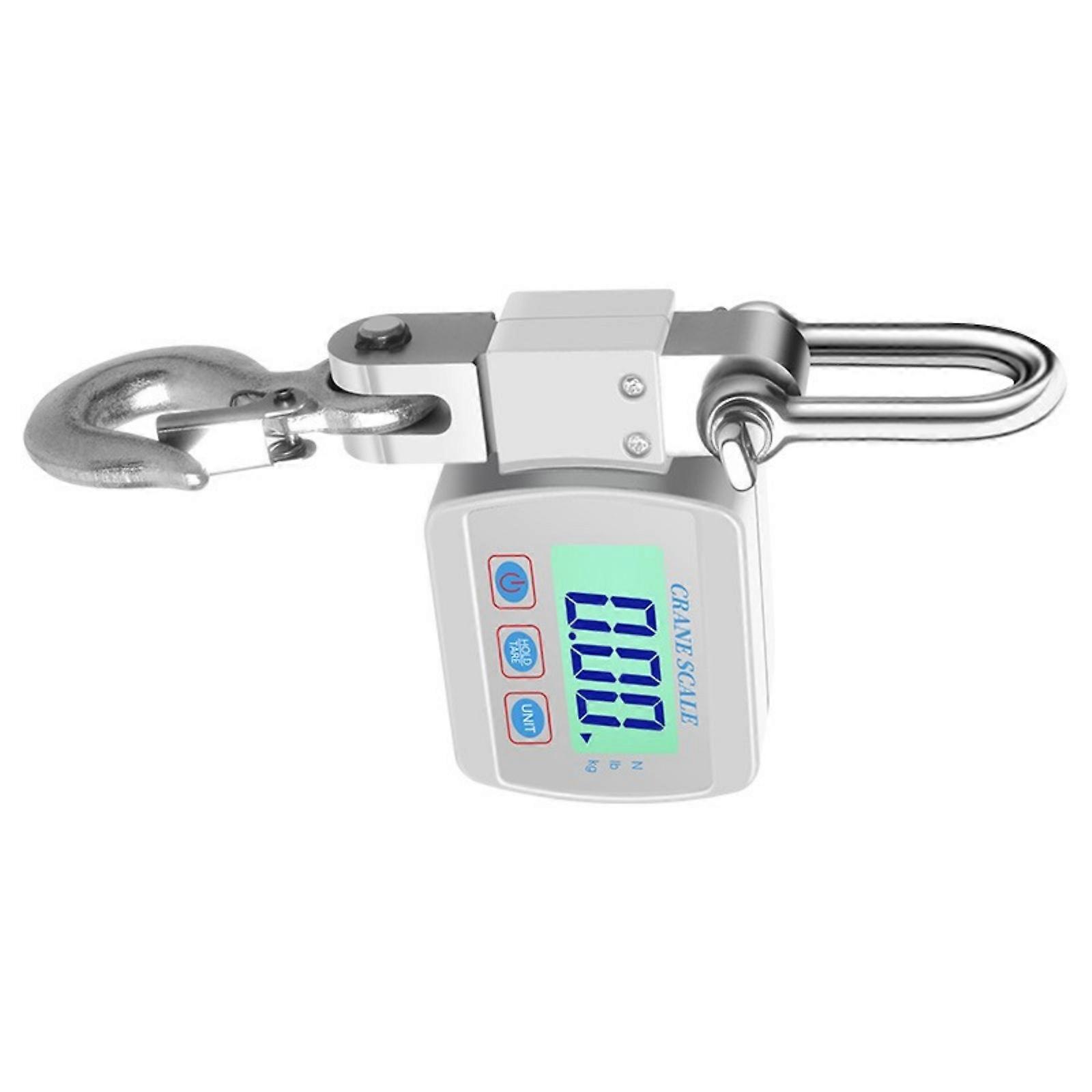 High Accuracy Industrial Hanging Scale 500kg Measurement Tool Clear LCD Readout Hanging Hook Scale White