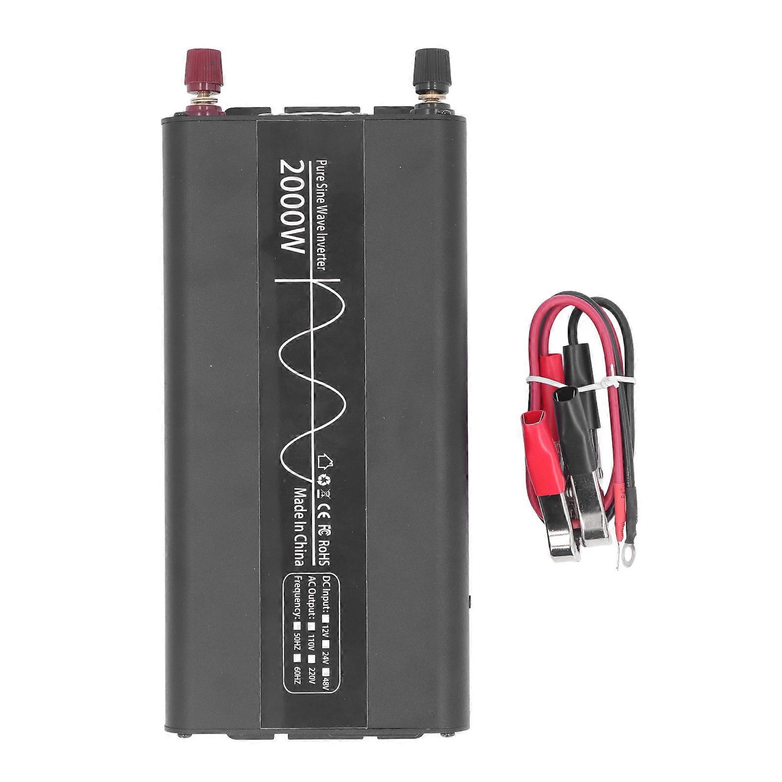 Car Inverter Converter Aluminium Alloy Shell DC12V to AC110V Car Charger Converter 2000W