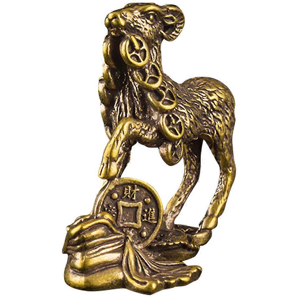 Golden Brass Goat Ornament for Home Decor Add Festive Atmosphere to Your Space 3.5 Inches