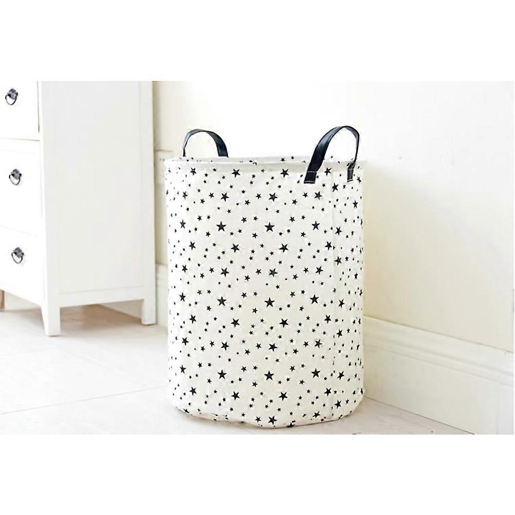 Portable Foldable Laundry Hamper with Dual Handles for Dirty Clothes Storage Organizer in Cotton and Linen 35x45cm