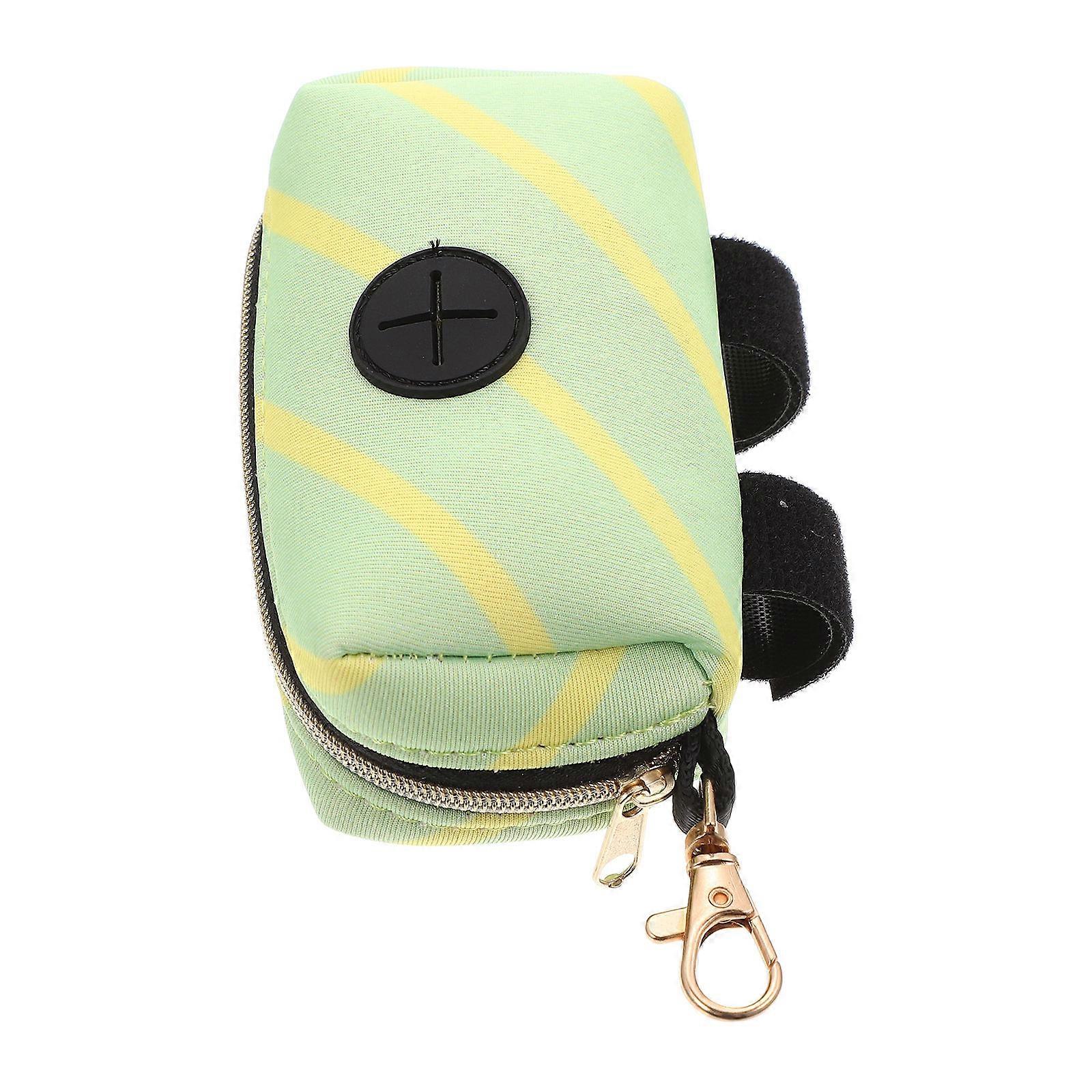 Dog Poop Bag Container Portable Puppy Treat Bag Storage Durable Rectangular Green 12X7X6.5CM 1Set