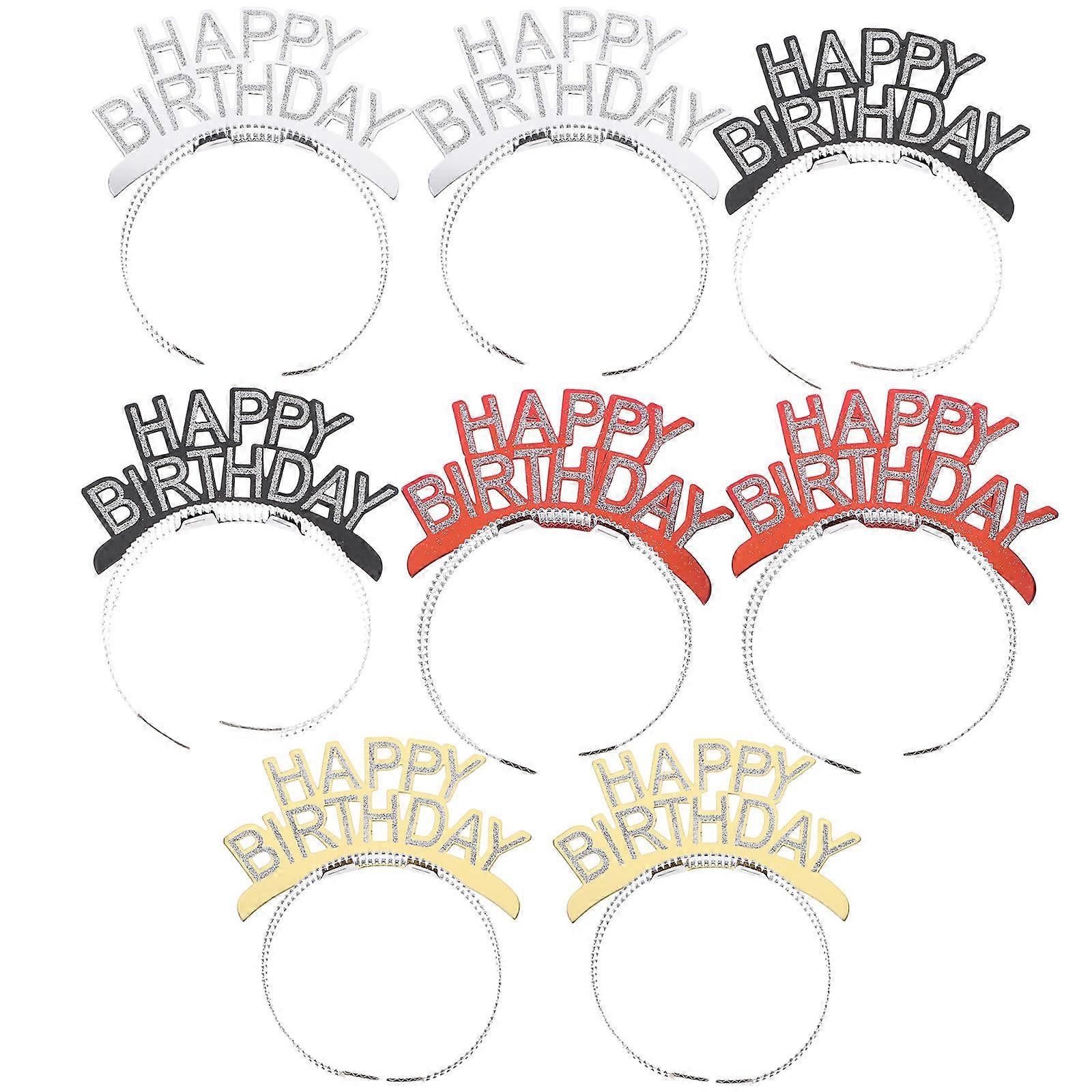 Happy Birthday Headband Kid Party Decoration Accessory 6.3×5.1×0.8in 8Pcs