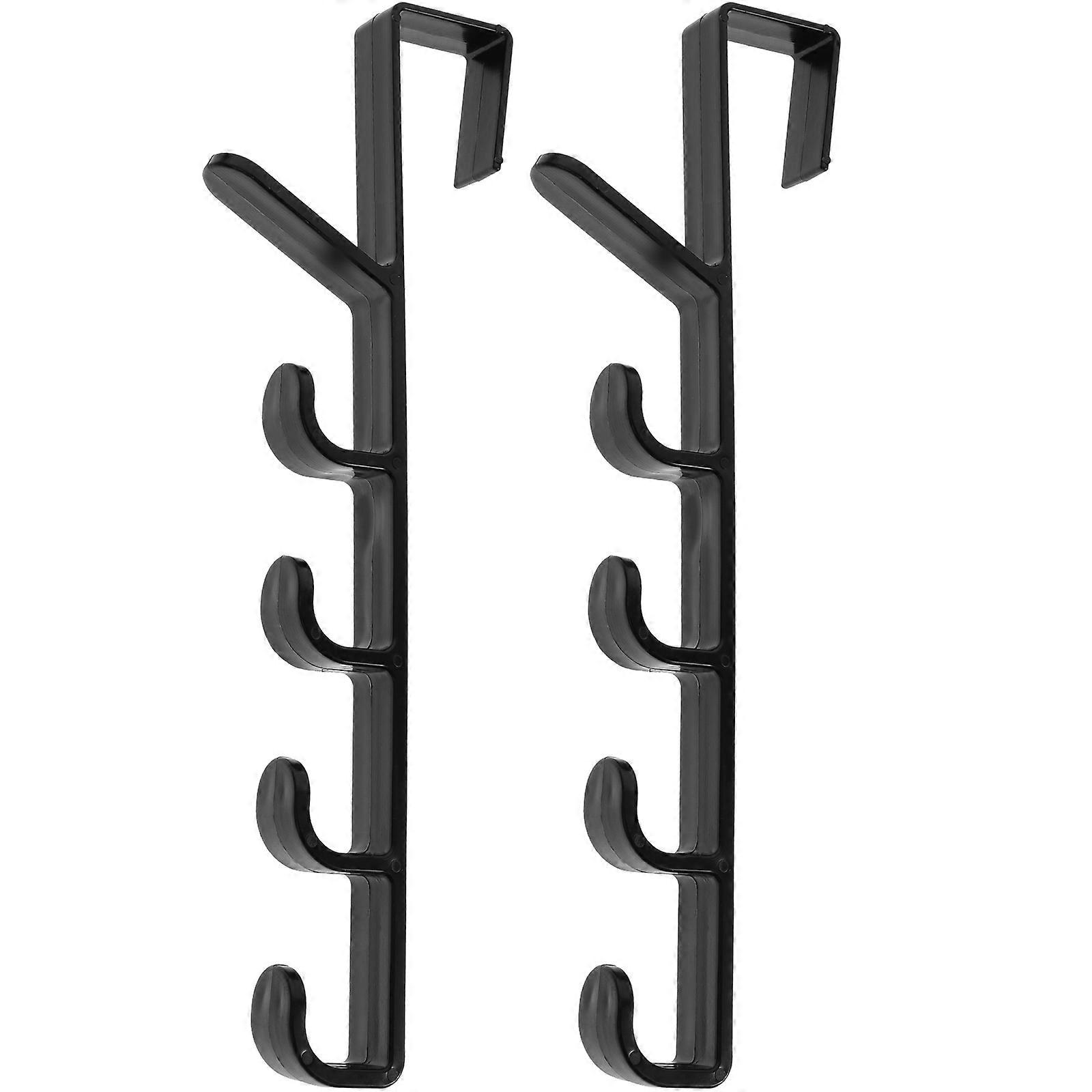 Black ABS Door Hooks for Decor Maximize Storage Space with Modern Style Design 2Pcs