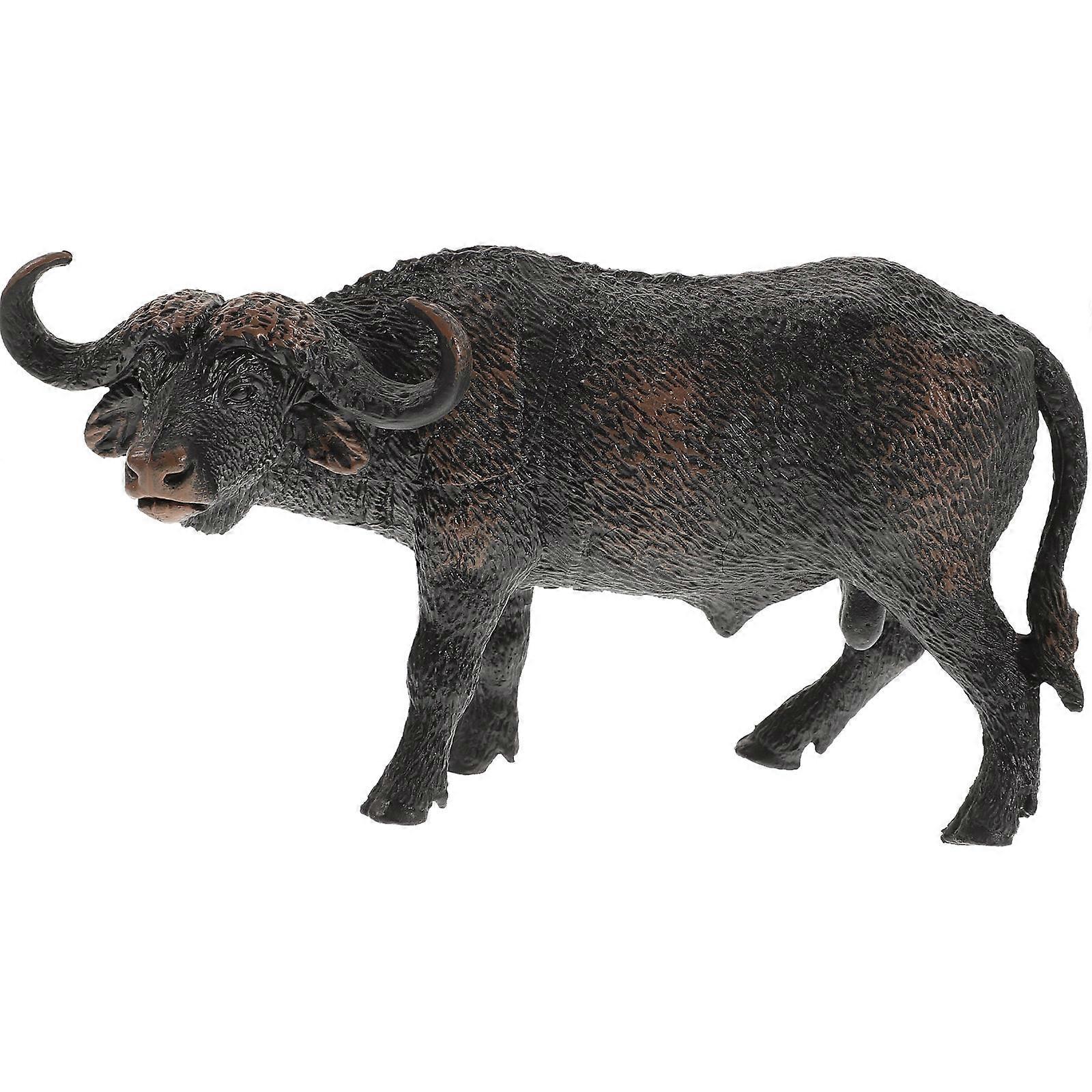 Wildlife Figurine Toy Farm Animals Figures African Buffalo Model Realistic Style Showcase Display Toy 15*5cm Black PVC 1Pack