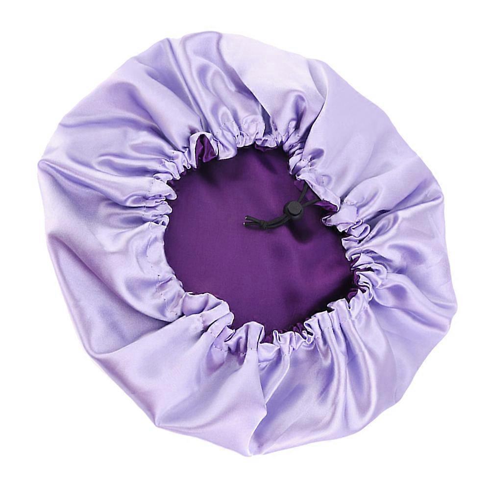 Purple Beauty Cap for Sleeping Use Double Layer Sleeping Hat
