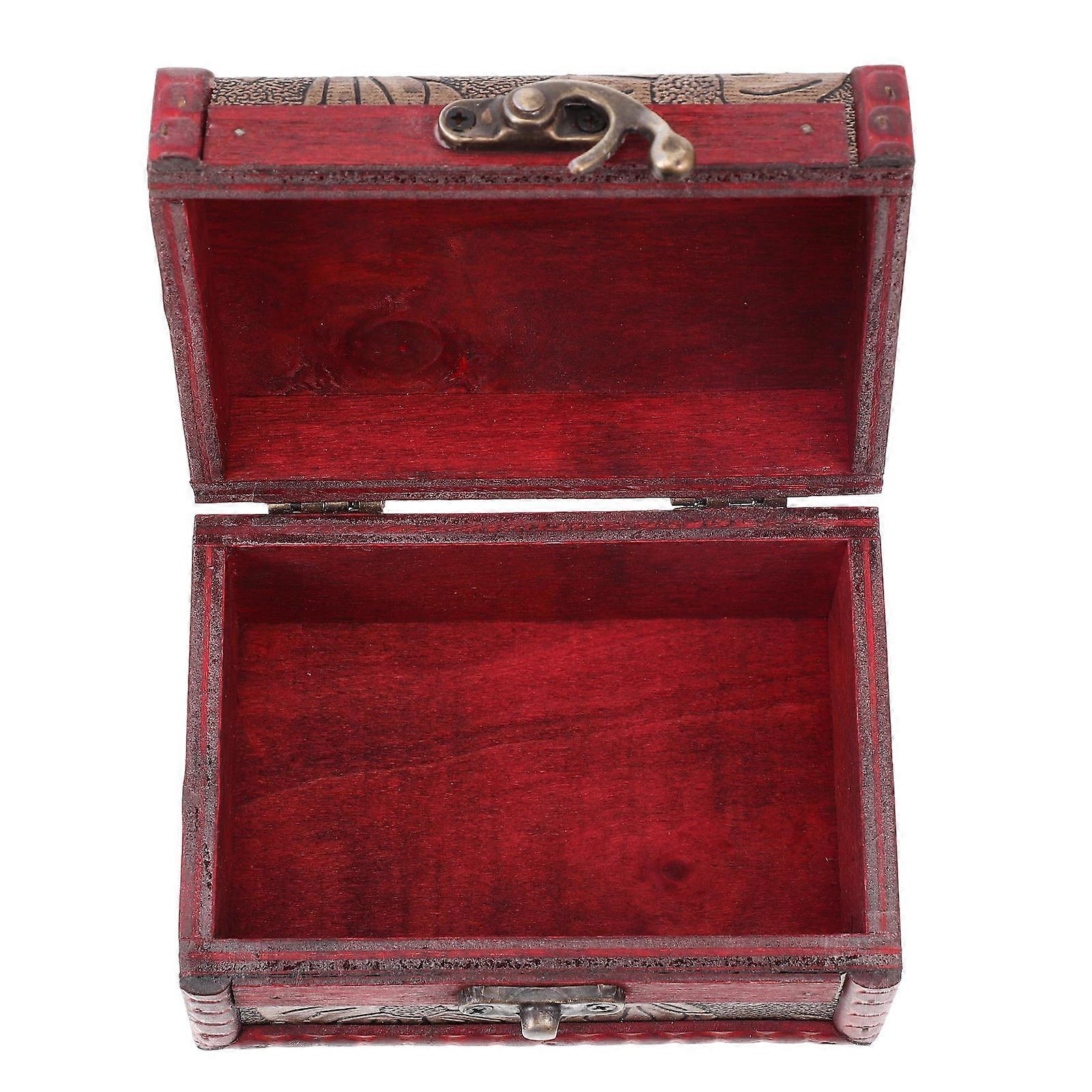 Vintage Decor Wooden Storage Box Makeup Tool Storage Living Room Rectangular 1Set