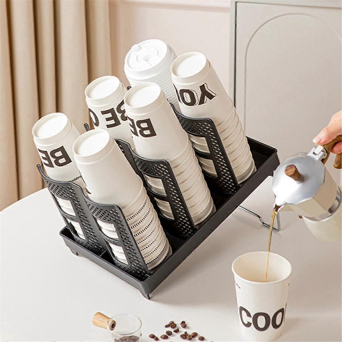 with Bracket Foldable Cup Holder Coffee Shop Cup Rack White