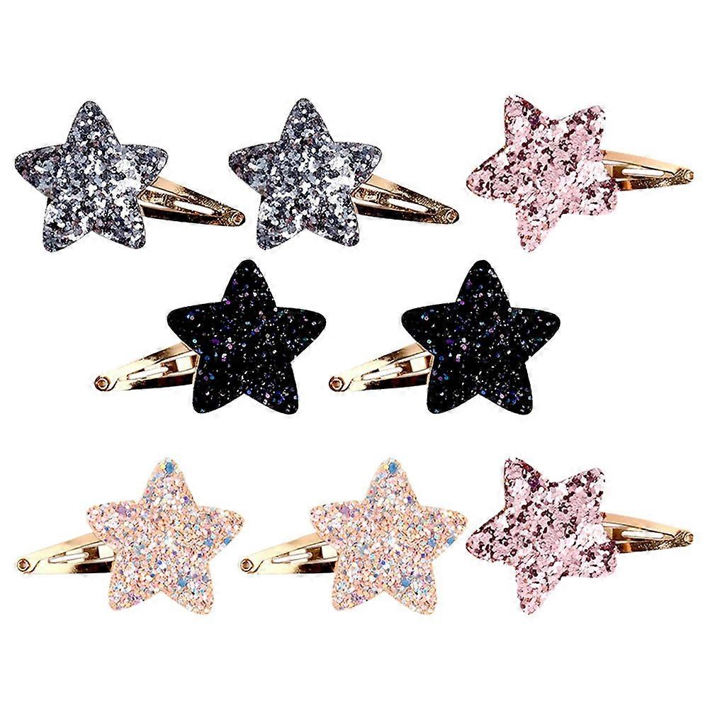 Glitter Star Hair Clips for Girls with Sequin and Zinc Alloy Material Assorted Color Easy to Use
