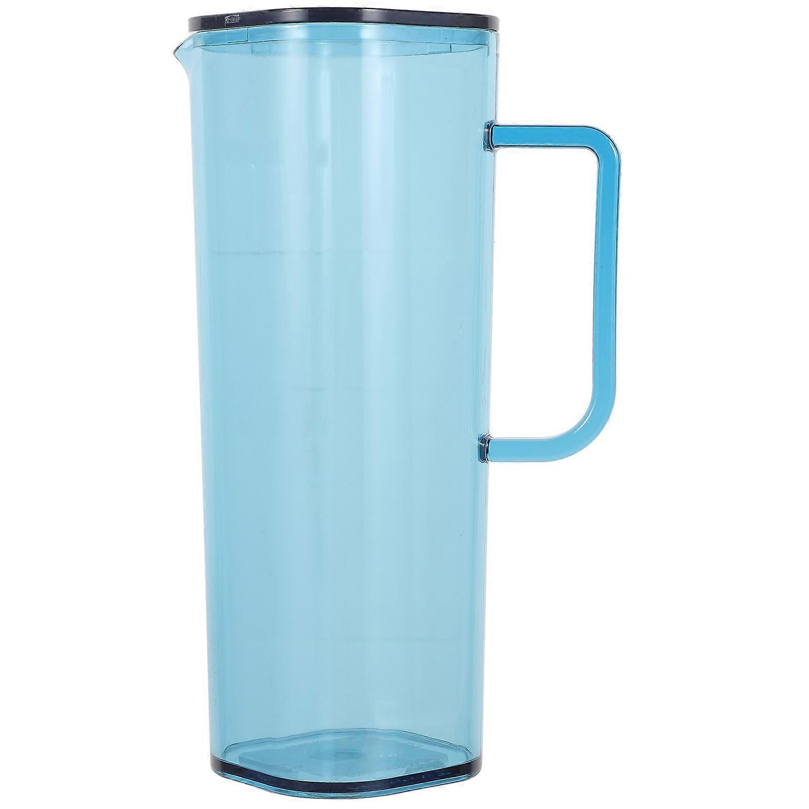 Blue Acrylic Water Pitcher Large Capacity Ergonomic Handle for Family and Party Use 2.5L