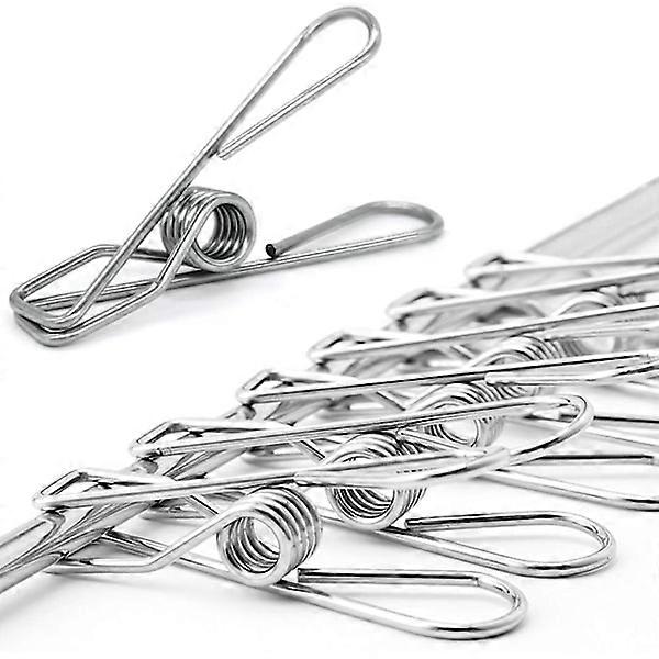 40pcs stainless steel silver clothing hanging clips