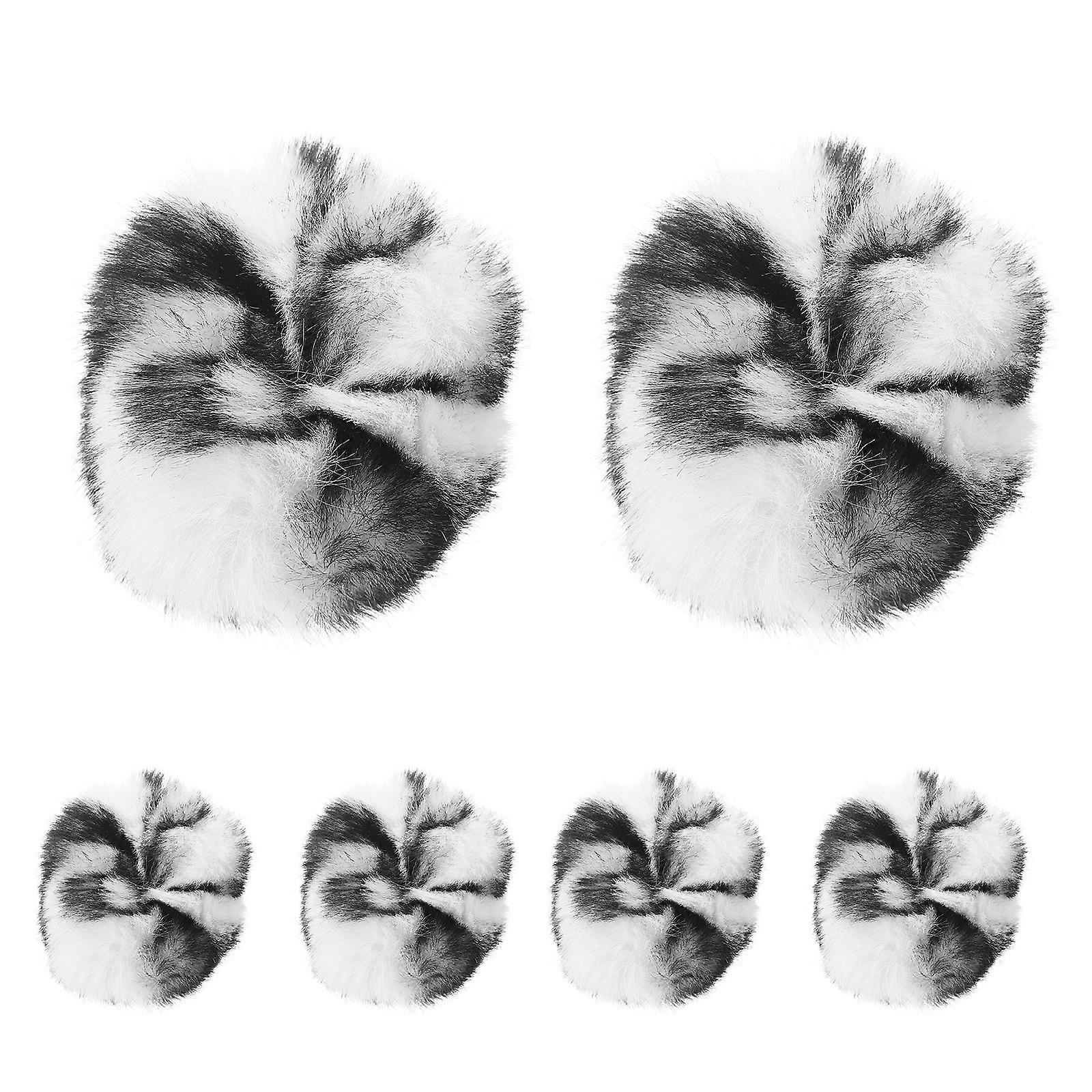 Cat Chew Toys Plush Ball Toy Leopard Pattern Kitten Indoor 6Pcs
