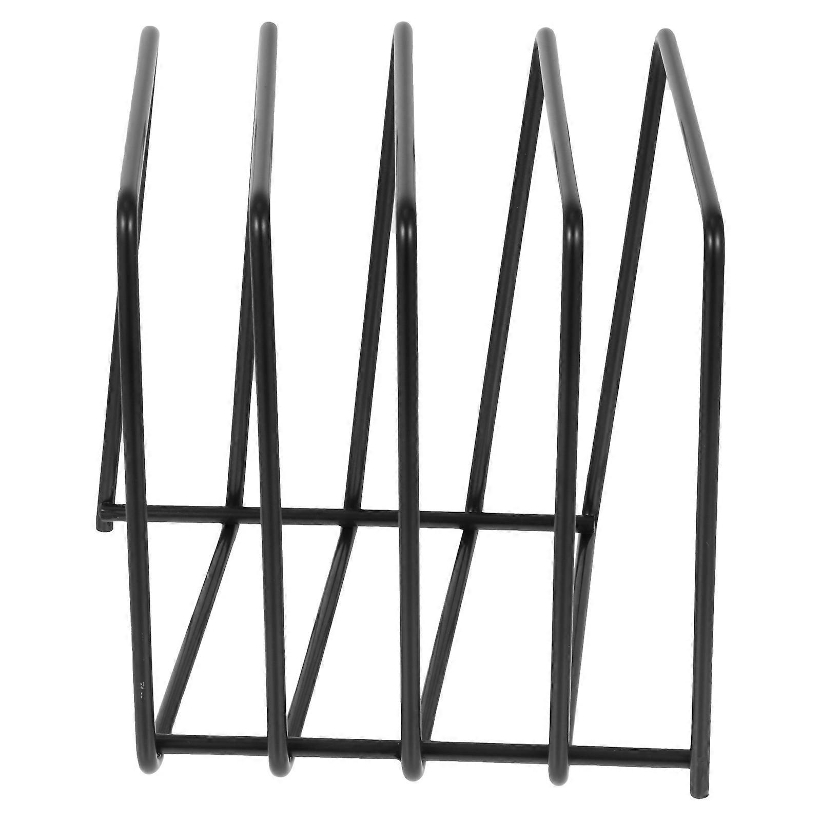 Iron Book and Record Rack for Storage in Home Office or Library Black