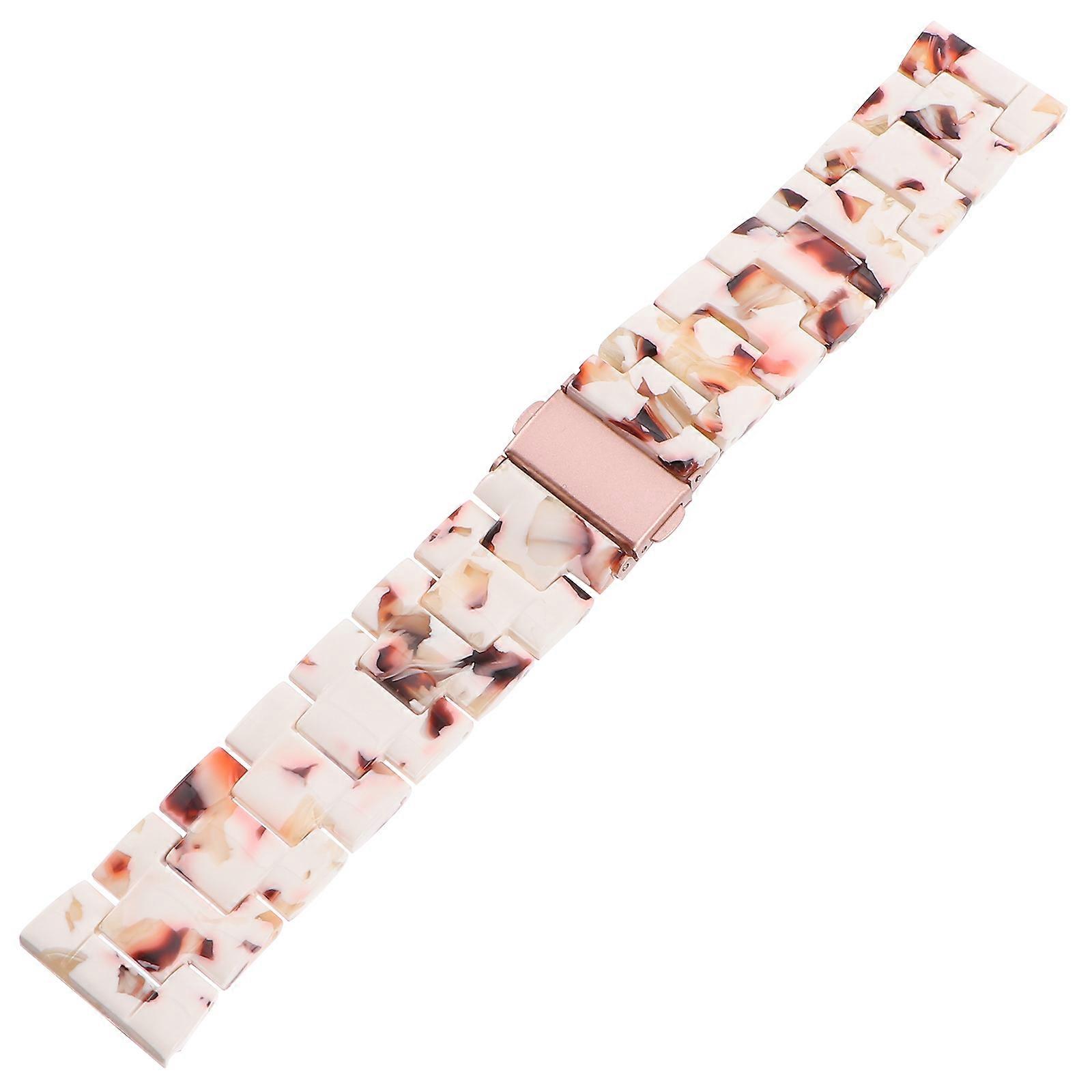 Stainless Steel Folding Buckle Watchband for 22mm Smart Watch Decor Assorted Color Resin Strap
