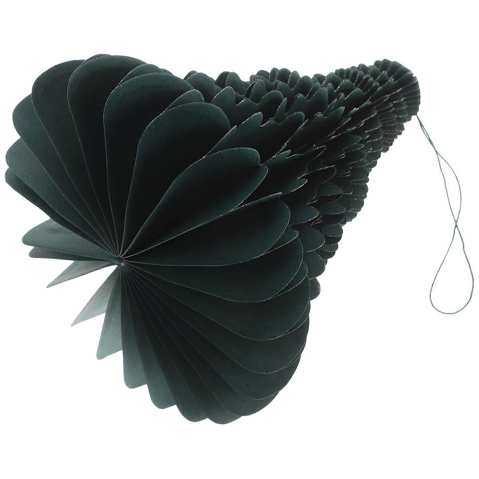 Paper Christmas Tree Decoration Tabletop Decor Festive Style Dark Green 1Pcs