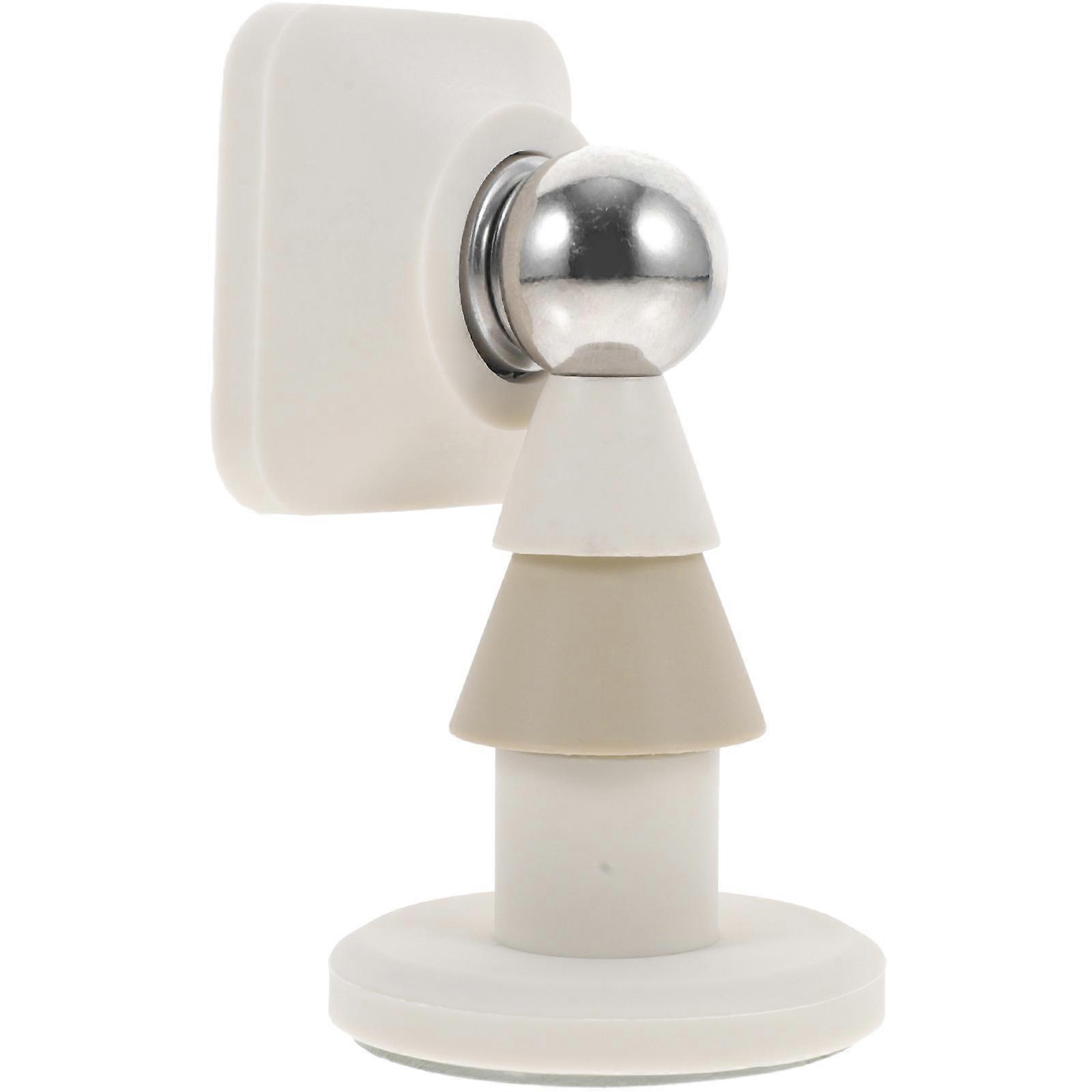 Security Door Stopper Magnetic Locking Design Indoor Use Beige 1Pack